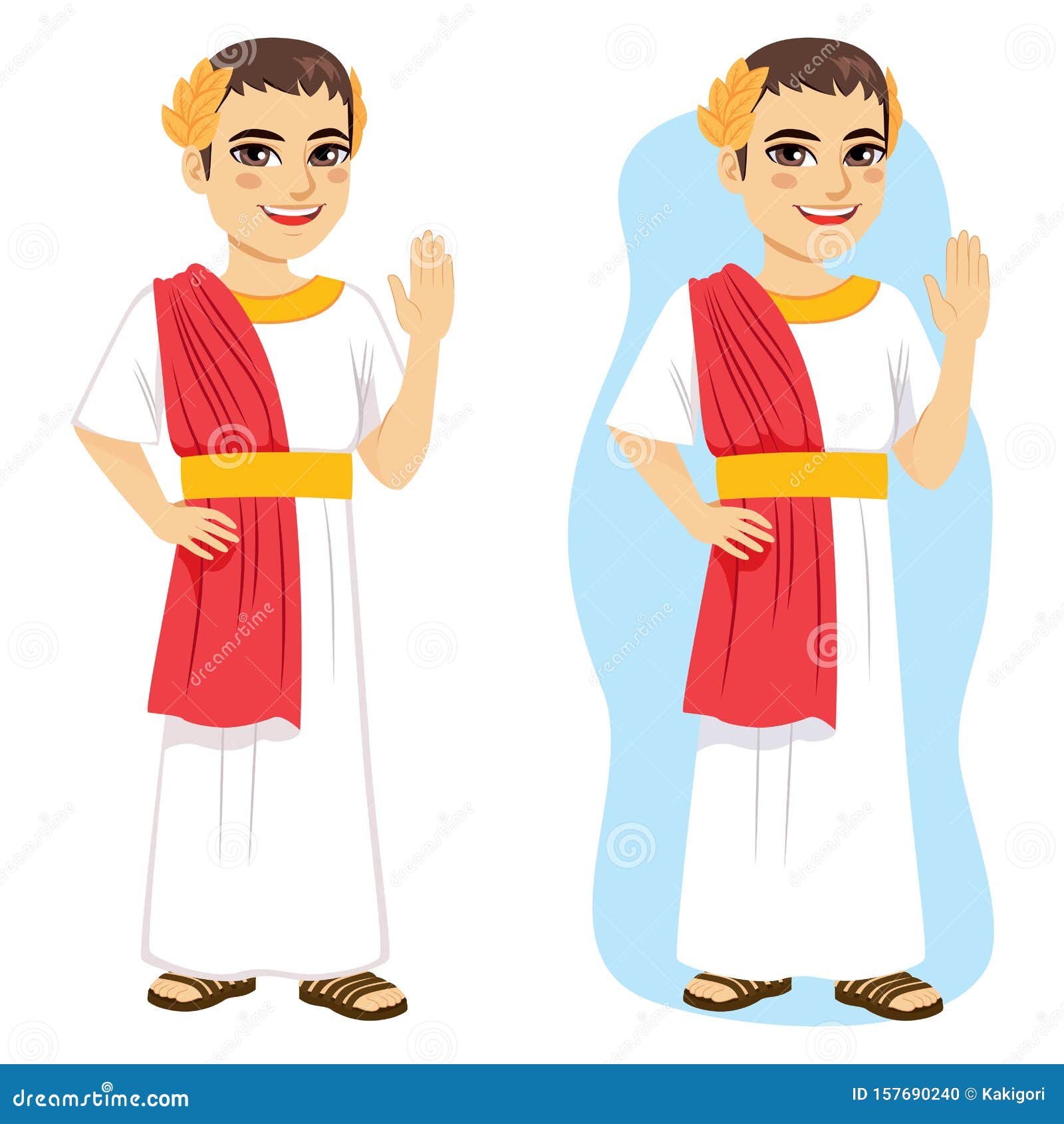Roman Citizen Man Saluting stock vector. Illustration of toga - 157690240