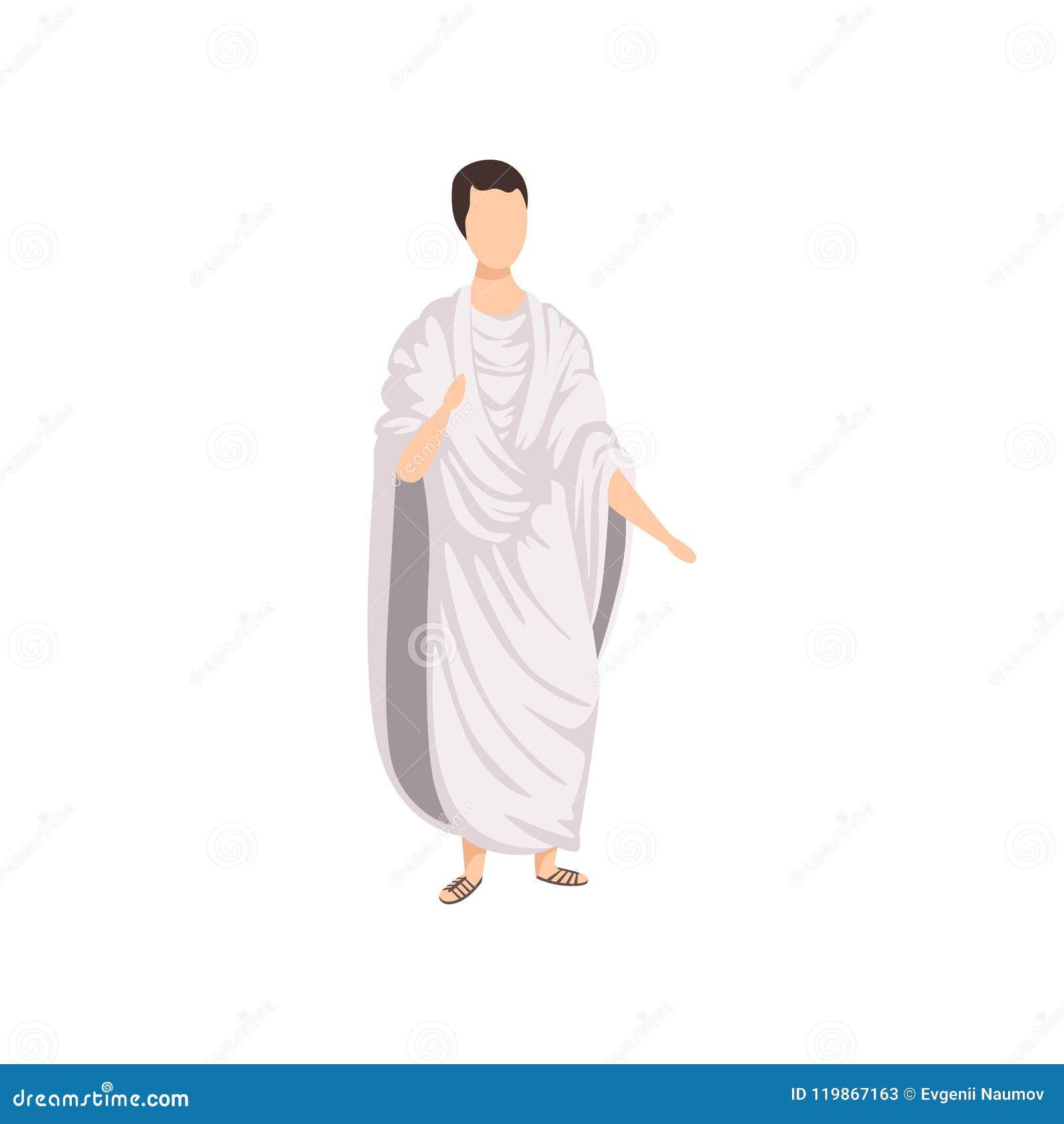 Roman Citizen, Man in Traditional Clothes of Ancient Rome Vector ...