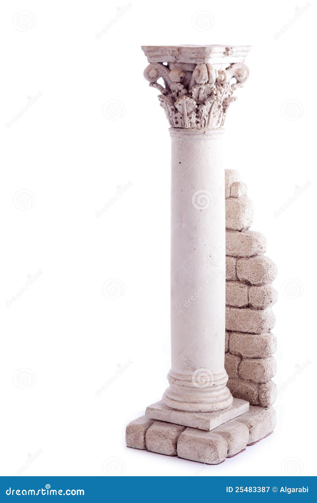 White Roman Column Bookends