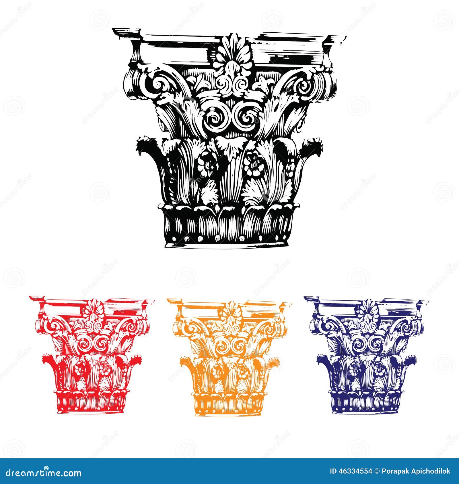 Roman Column stock illustration. Illustration of classical - 46334554