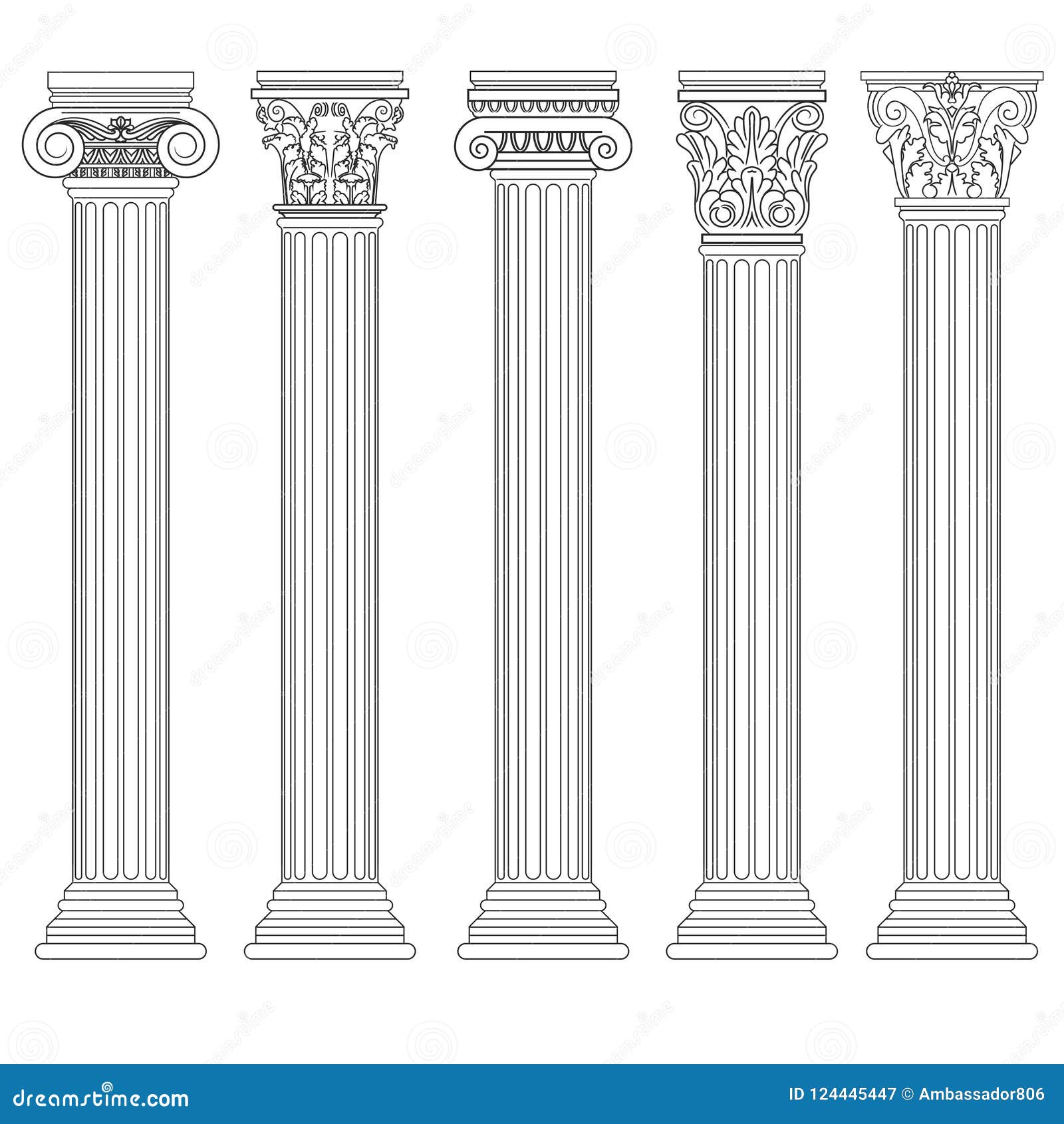 roman column set, greek pillar, ancient architecture
