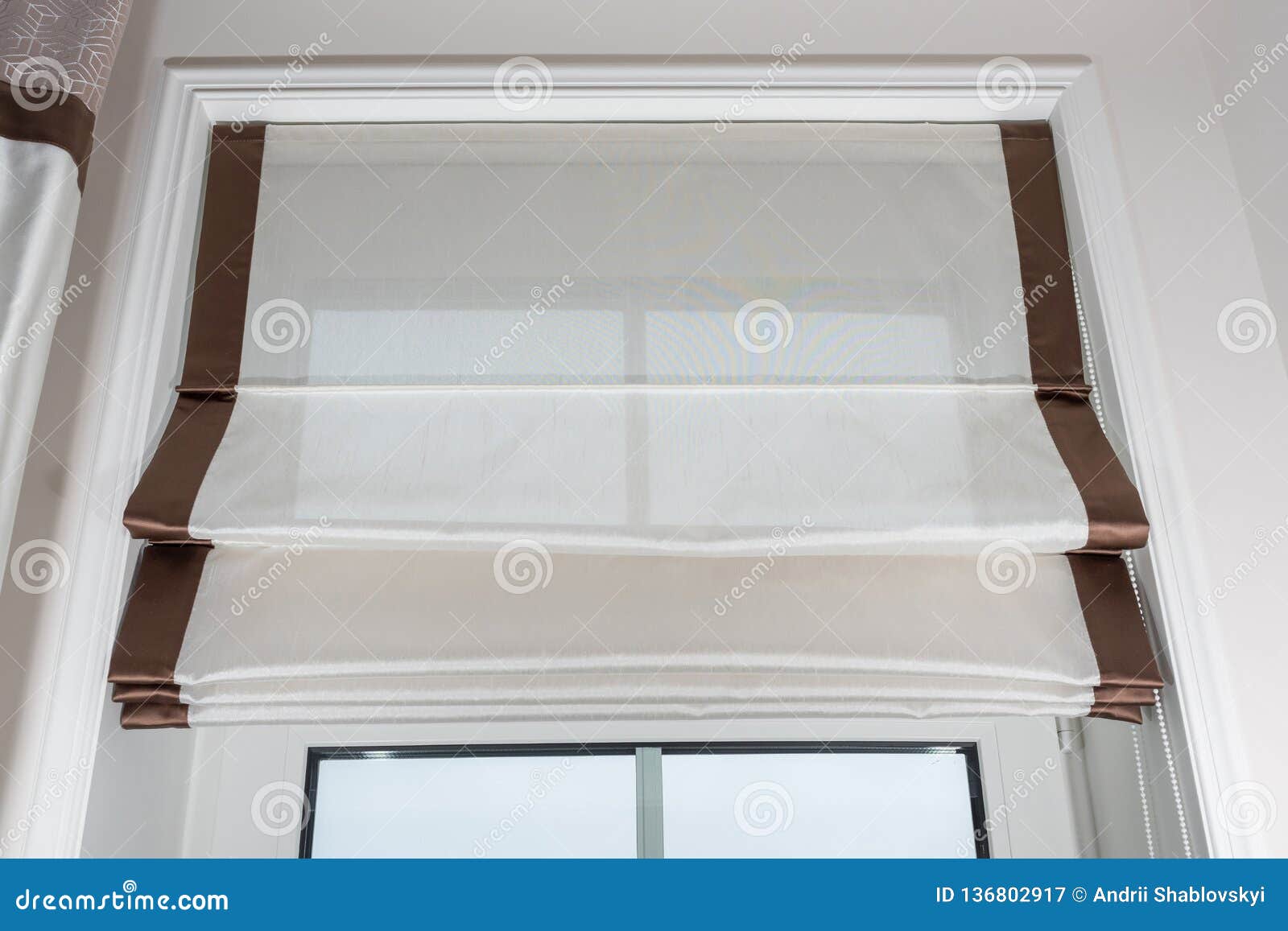 Roman Curtains in the in the Interior Stock Image Image of background