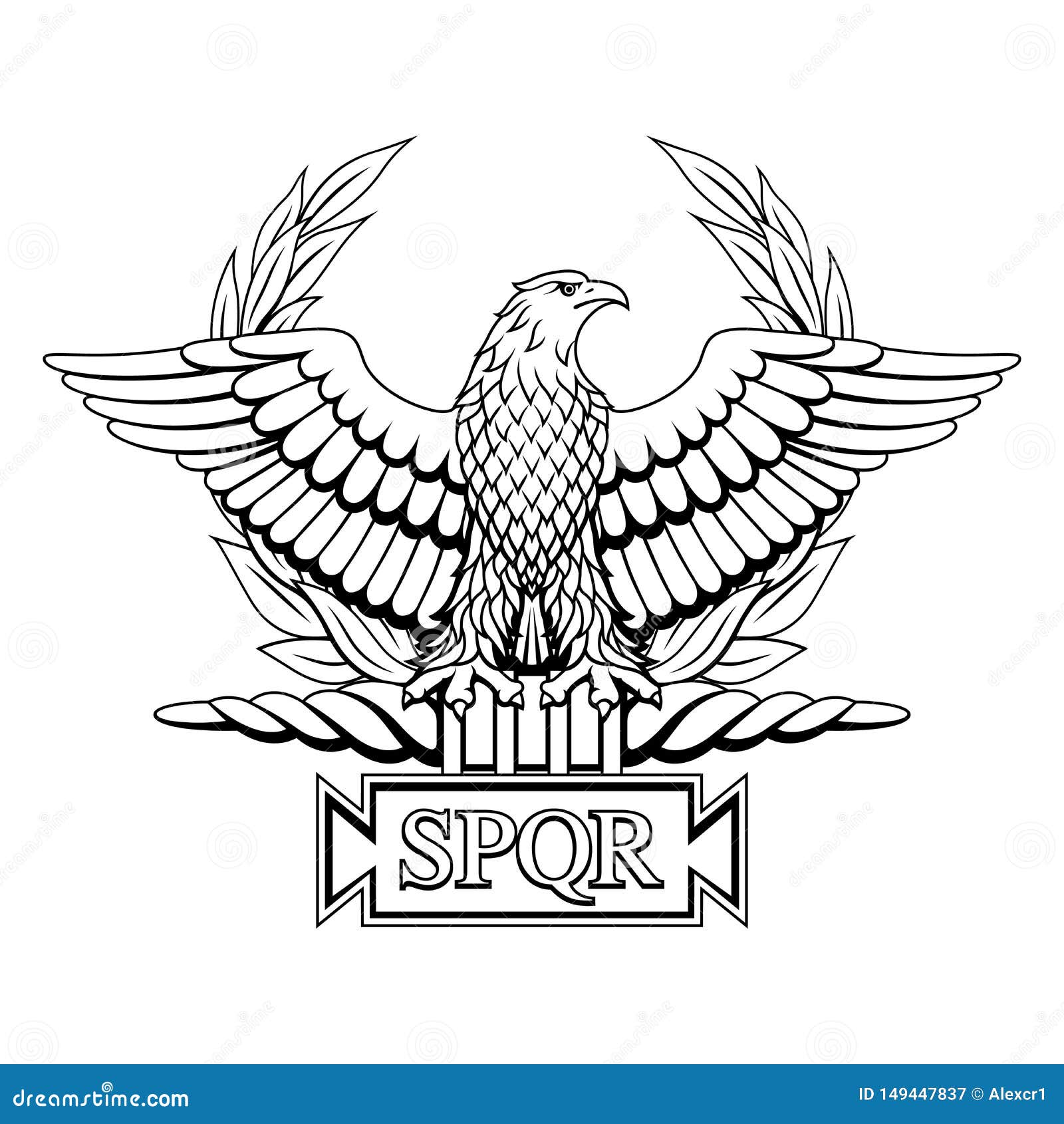 roman eagle with the inscription s.p.q.r.
