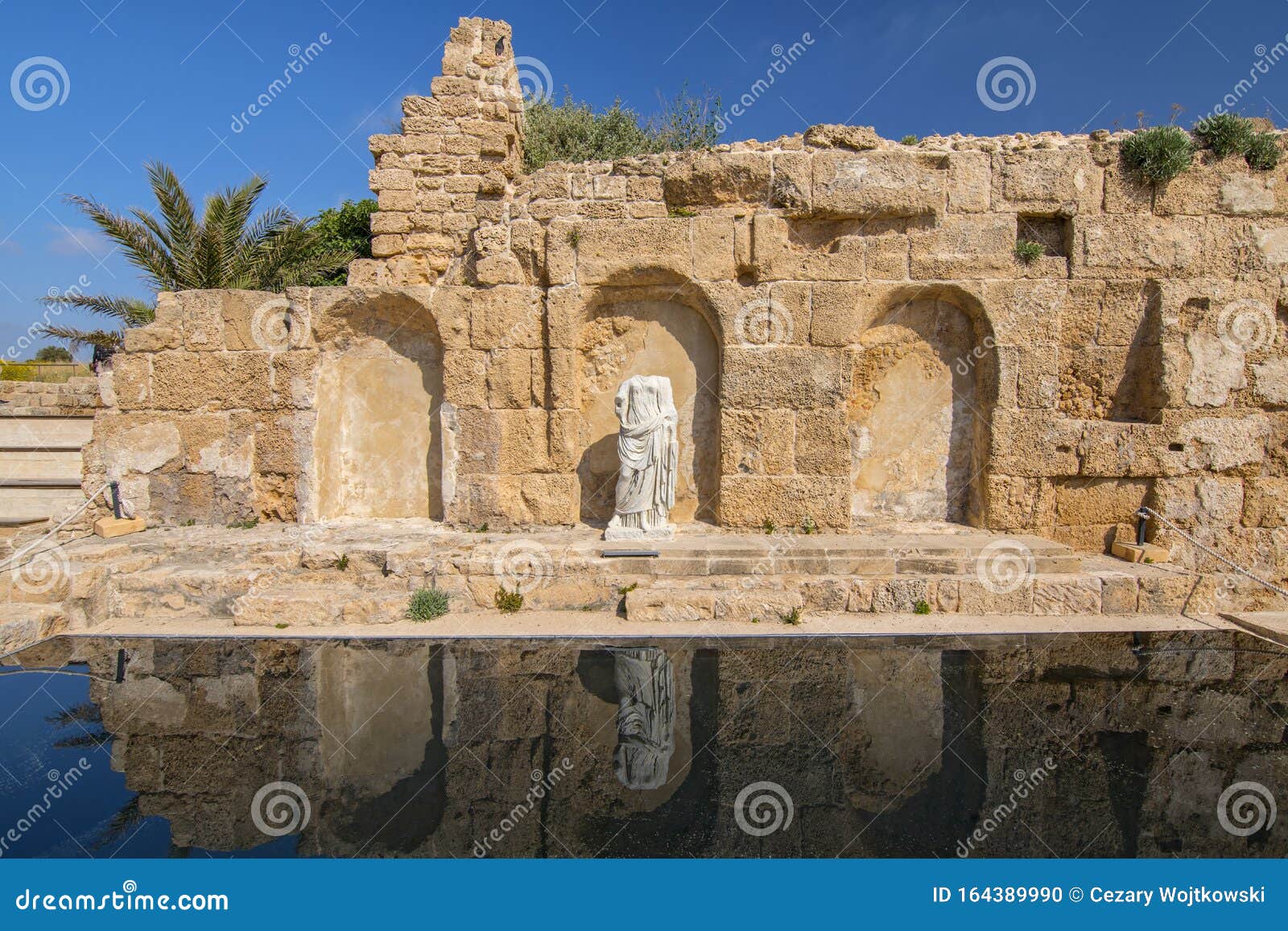 Ancient Statue At Caesarea Maritima National Park, Israel 