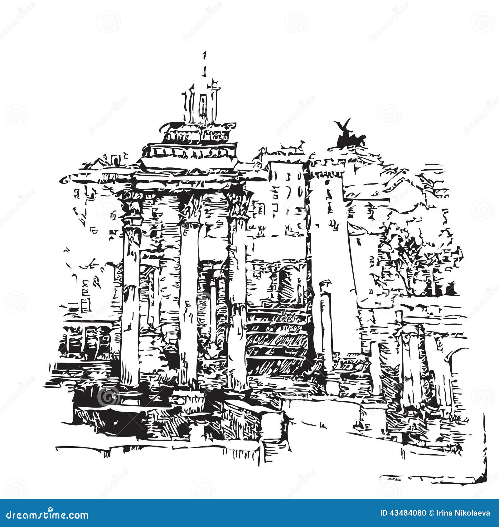 Rome Forum Romanum self drawing lines | Stock Video | Pond5