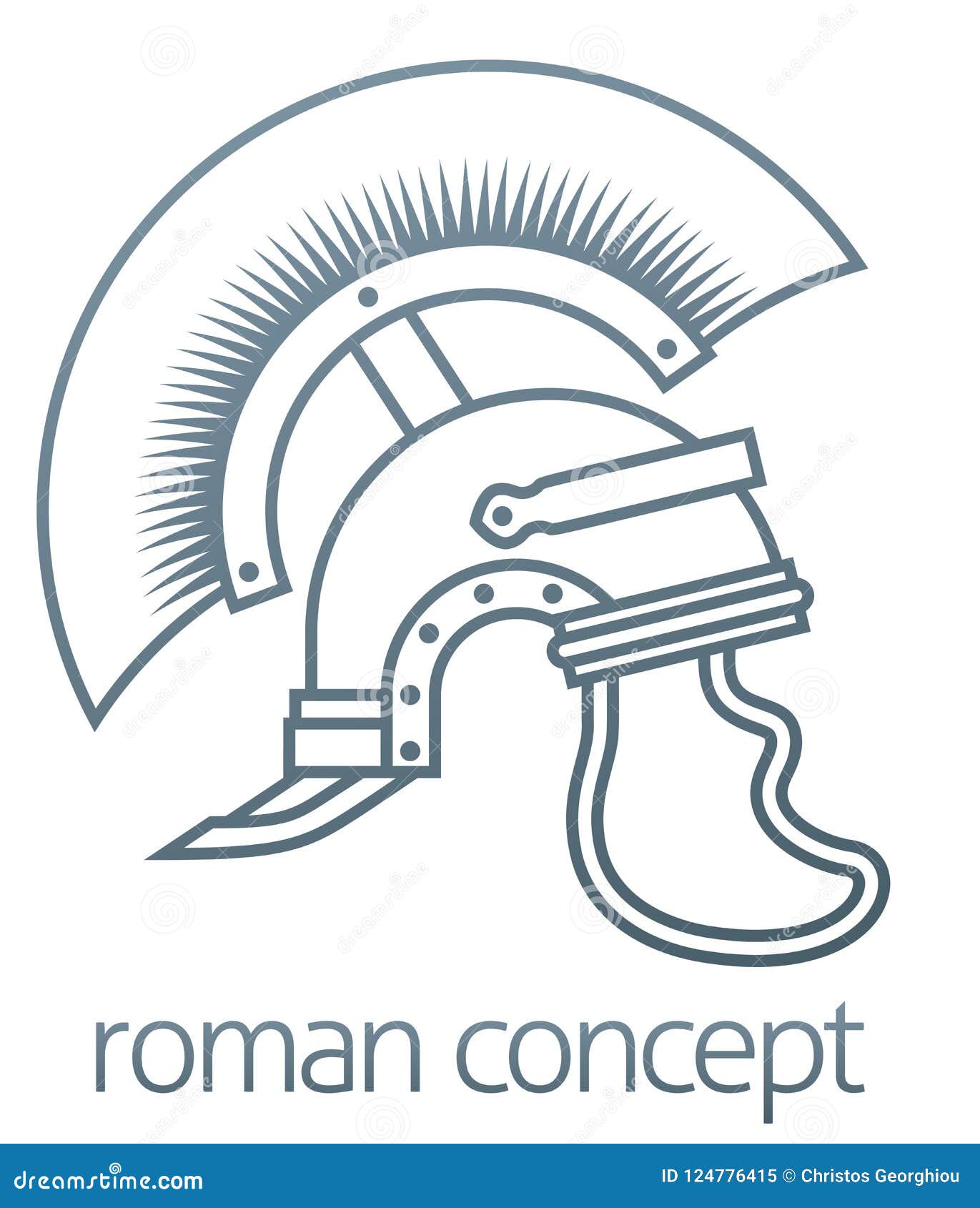 Roman Helmet Centurion Concept Ilustración del Vector Ilustración romano, mohawk: