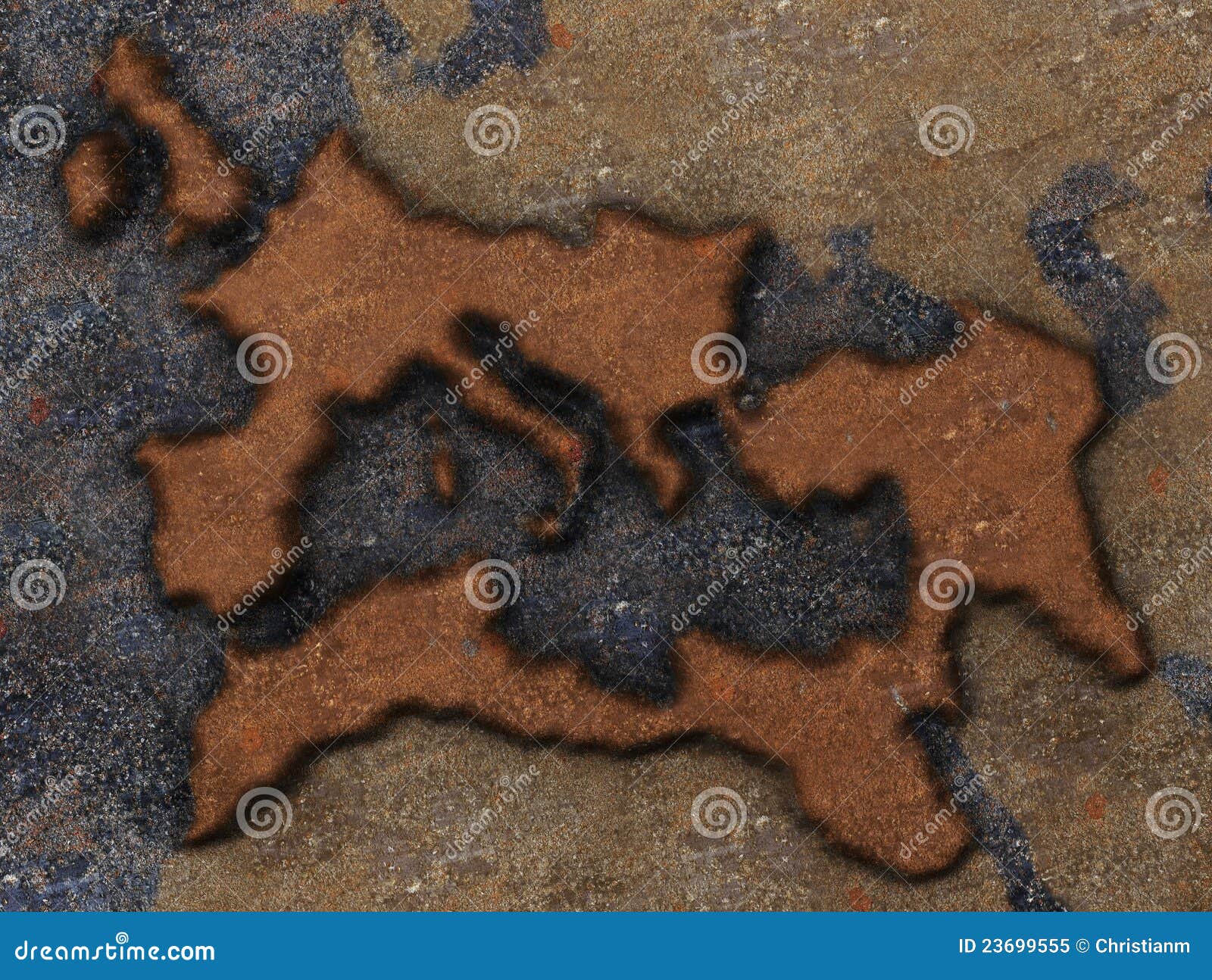 Roman Kaart van het Imperium. De kaart van Grunge van het roman imperium, die op een roestige metaalplaat wordt gegraveerd.