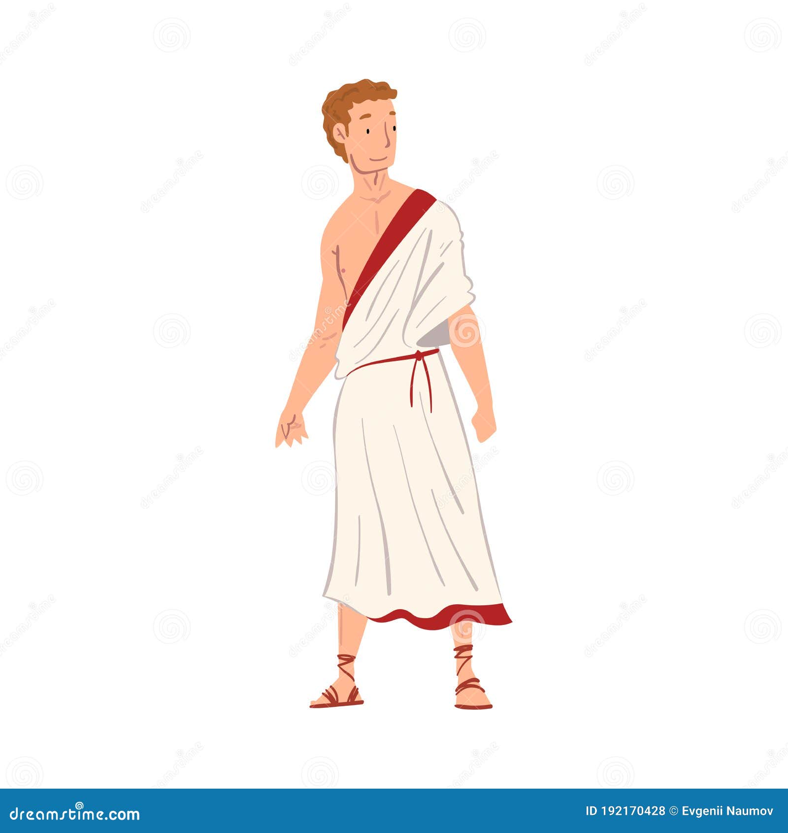 Roman Man in Traditional Clothes, Ancient Rome Citizen Character in White  Tunic and Sandals Vector Illustration Stock Vector - Illustration of  history, classic: 192170428