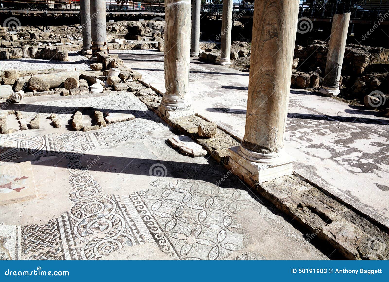 roman mosaics, agia kyriaki church, paphos, cyprus