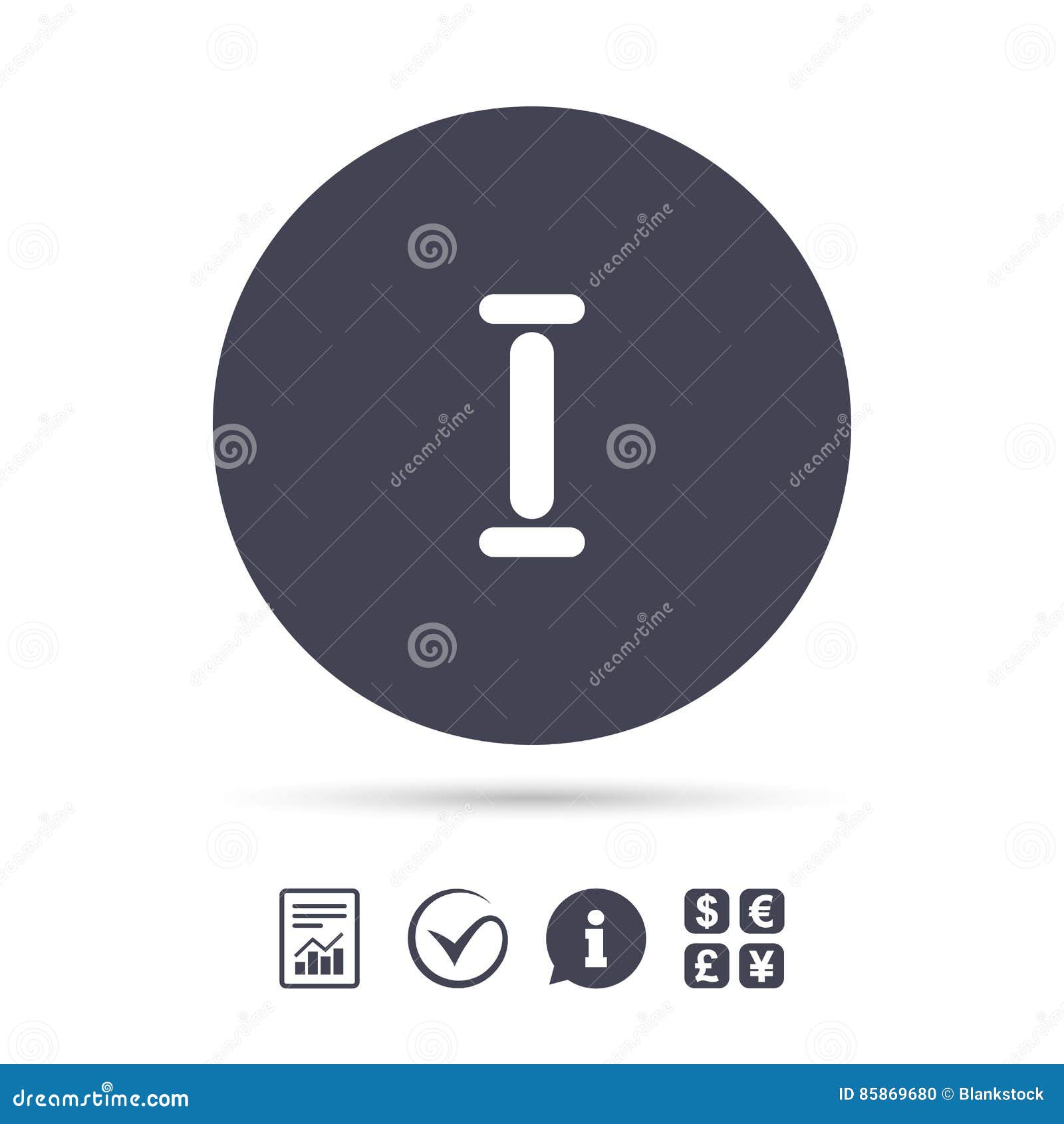 Roman numeral one icon. Roman number one sign., Stock vector