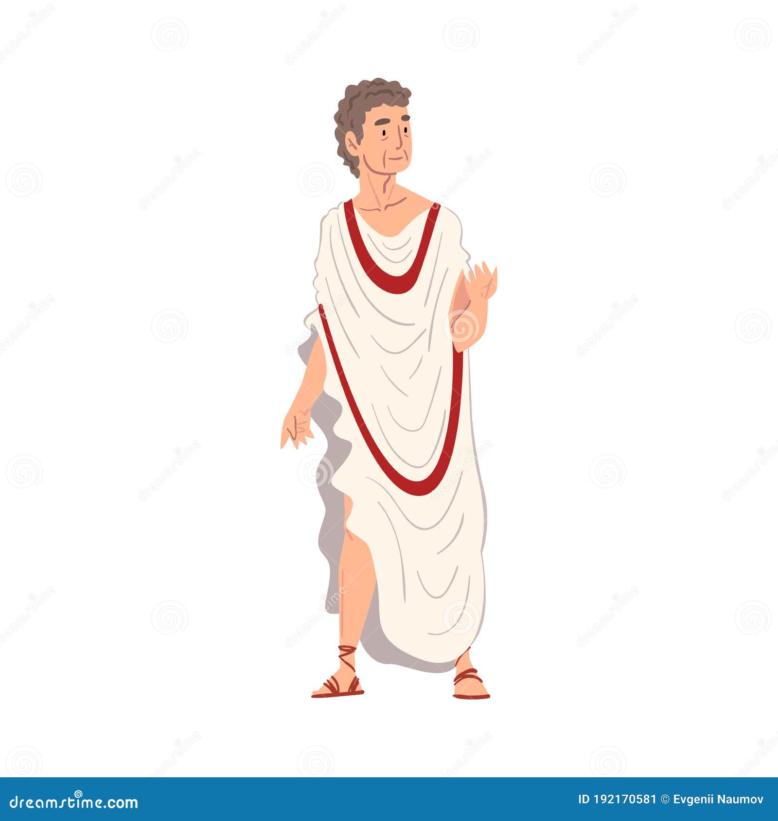 Roman Philosopher in Traditional Clothes, Ancient Rome Citizen Character in  White Tunic and Sandals Vector Illustration Stock Vector - Illustration of  classic, clothing: 192170581