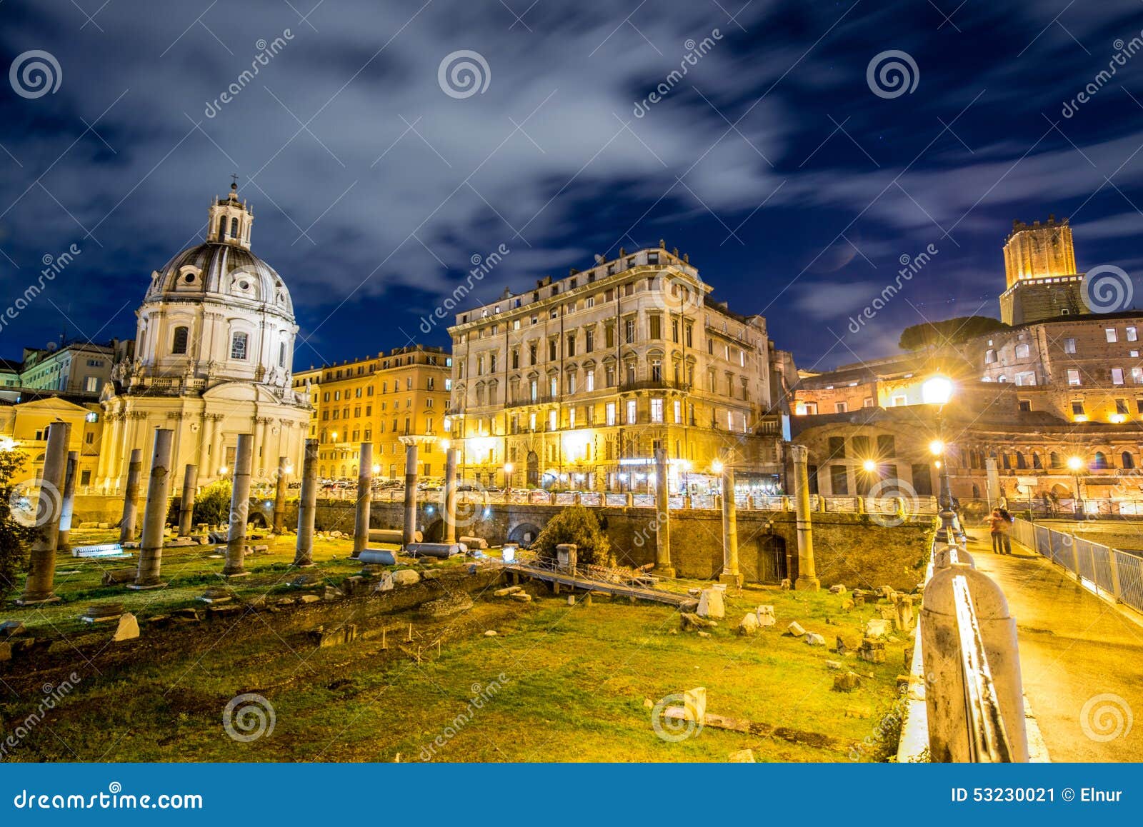 Roman Ruines during Evening Hours in Rome Italy Stock Image Image of