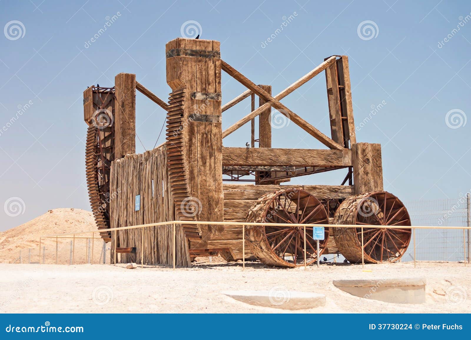roman siege engine at masada in israel
