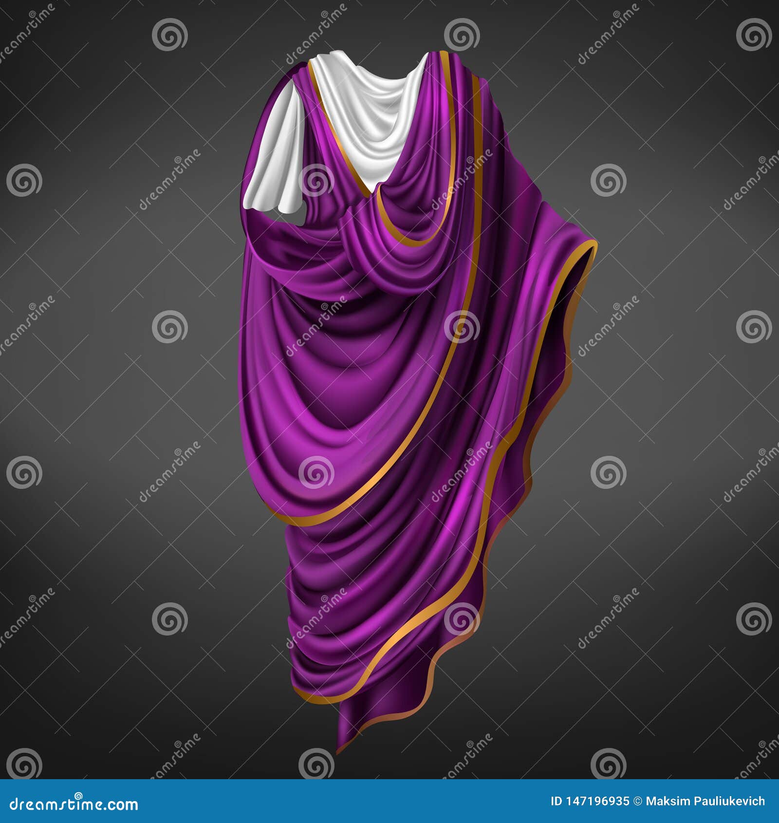 Roman Toga, Vintage Engraving Cartoon Vector | CartoonDealer.com #163094697