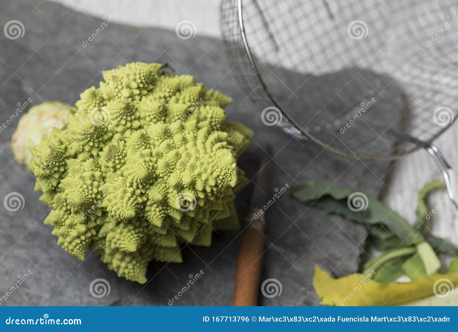 romanesco brecol in preparation to be cooked