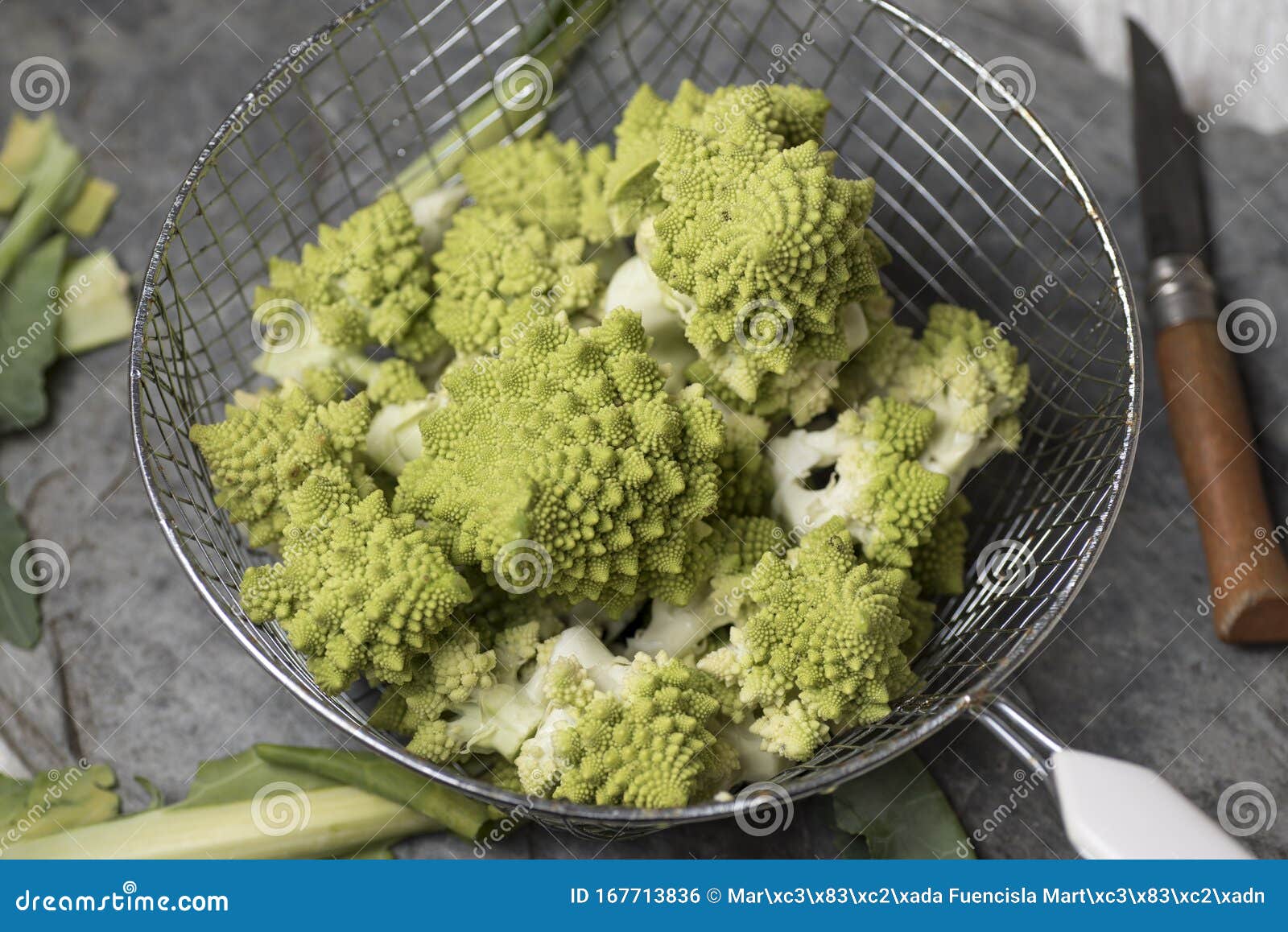 romanesco brecol in preparation to be cooked