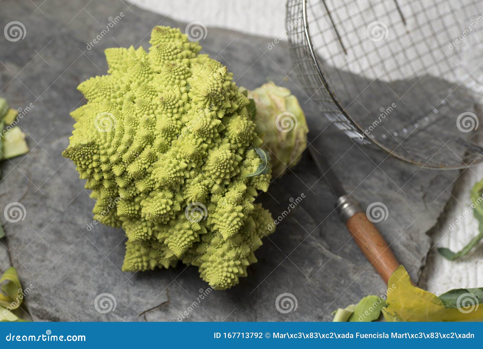 romanesco brecol in preparation to be cooked