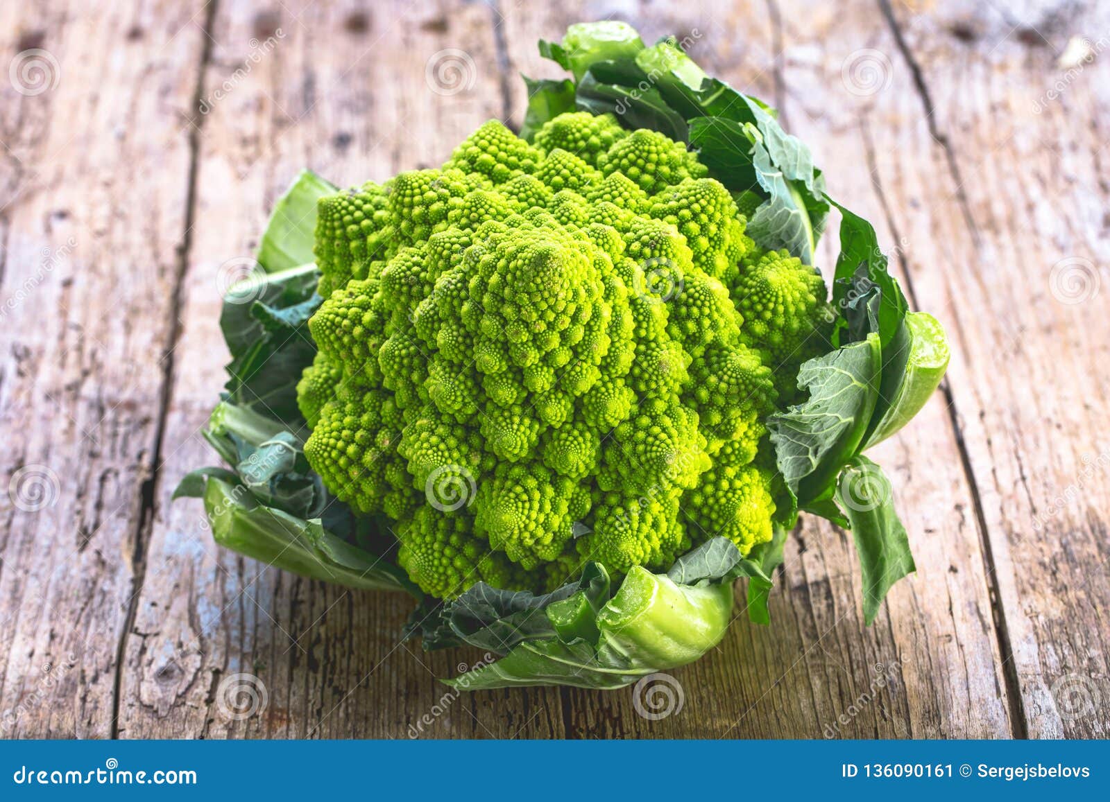Romanesco Broccoli Vegetable Represents a Natural Fractal Pattern and