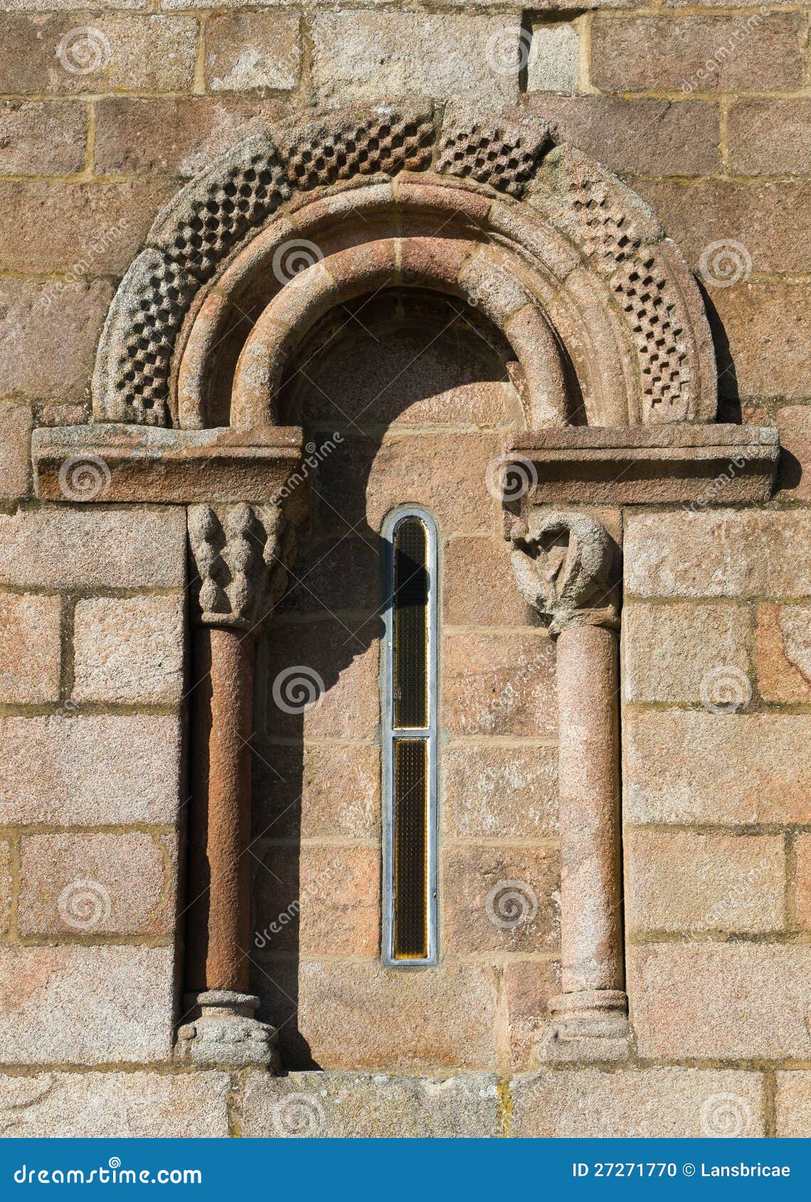 romanesque window of santiago de taboada church