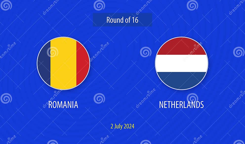 Romania Vs Netherlands Soccer Scoreboard Europe Tournament Stock Illustration Illustration of
