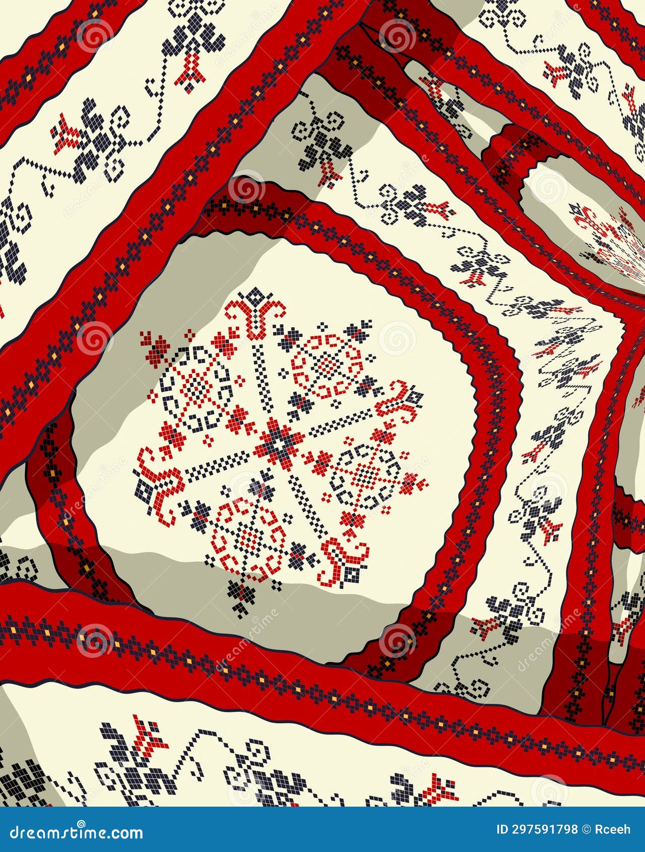 Romanian Embroidery Background 1 Stock Illustration - Illustration of