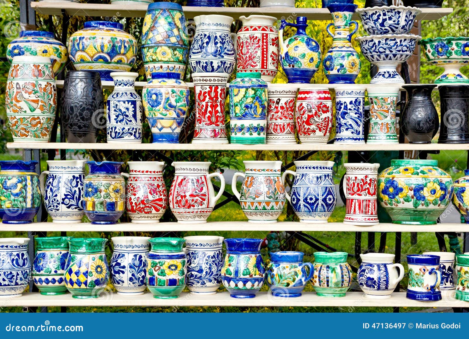 Romanian pottery for sale stock image. Image of ceramic 47136497