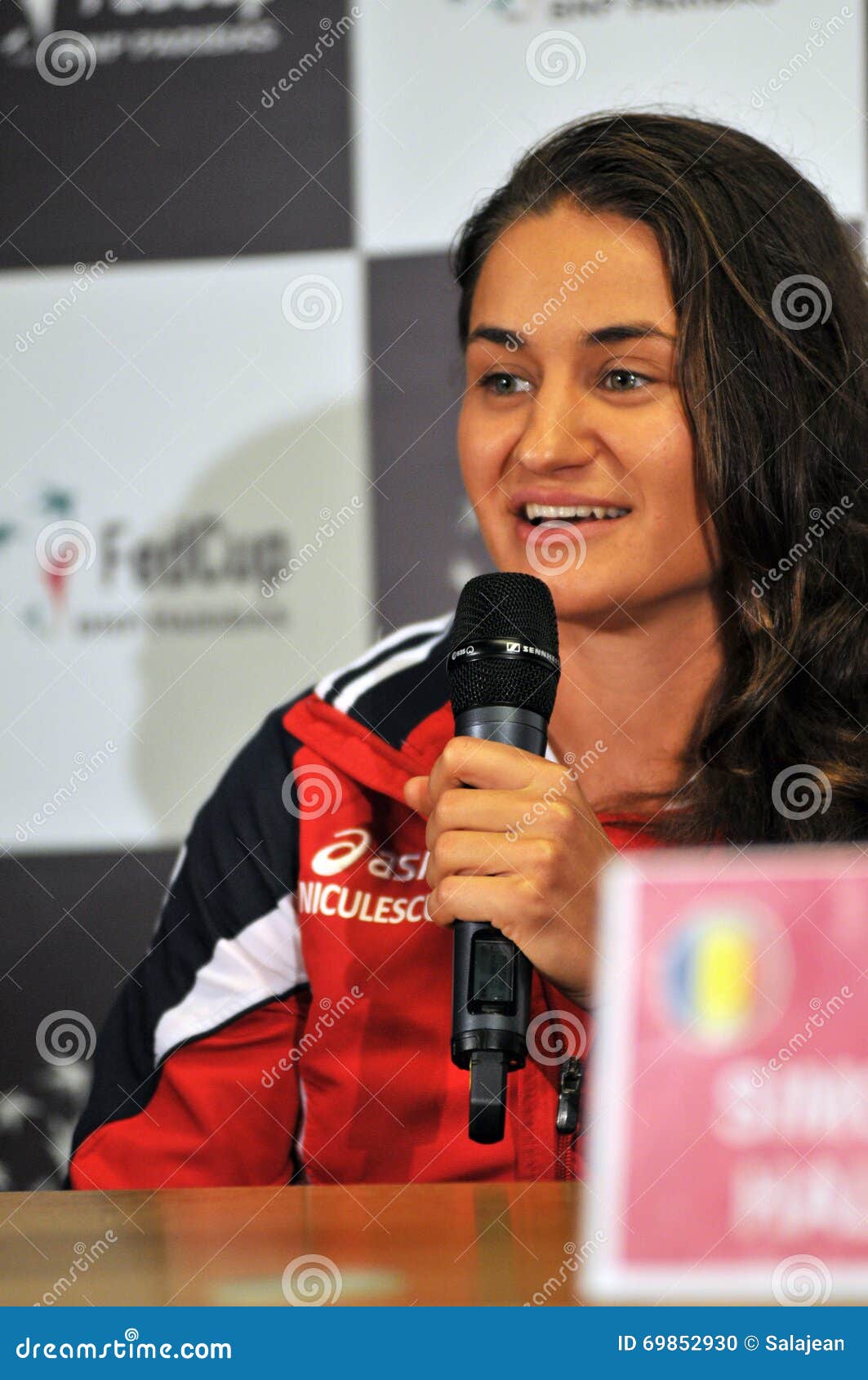 Romanian Tennis Player Monica Niculescu During A Press Conferenc
