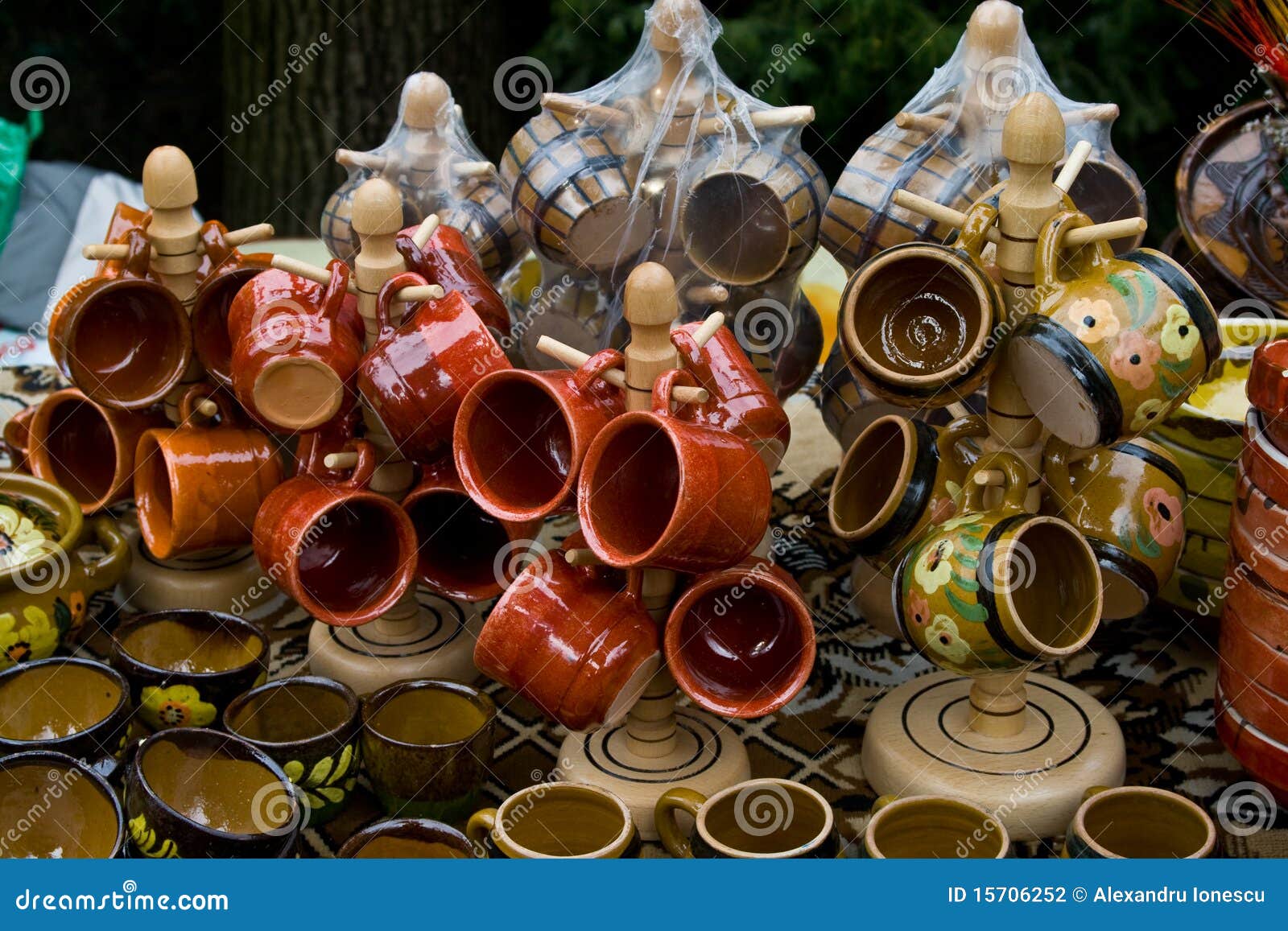 Romanian traditional cups stock photo. Image of collection 15706252