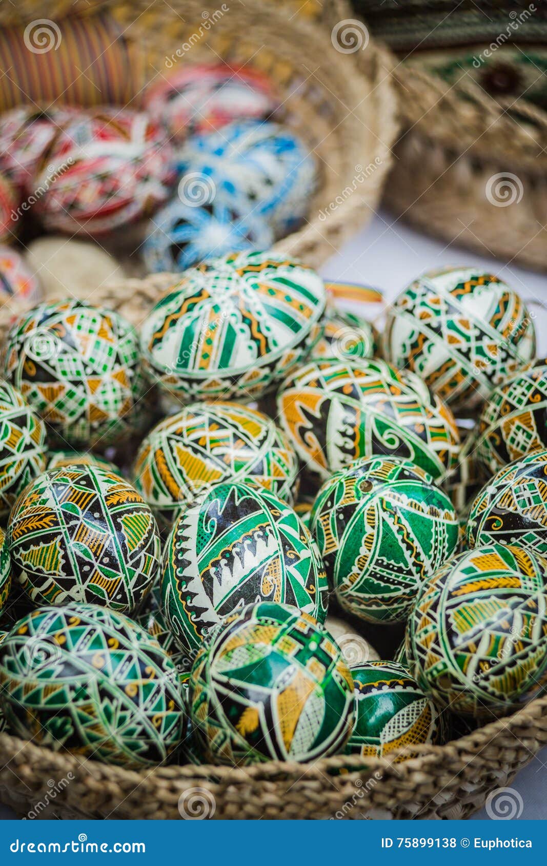 Romanian Traditional Painted Easter Eggs Stock Photo Image of