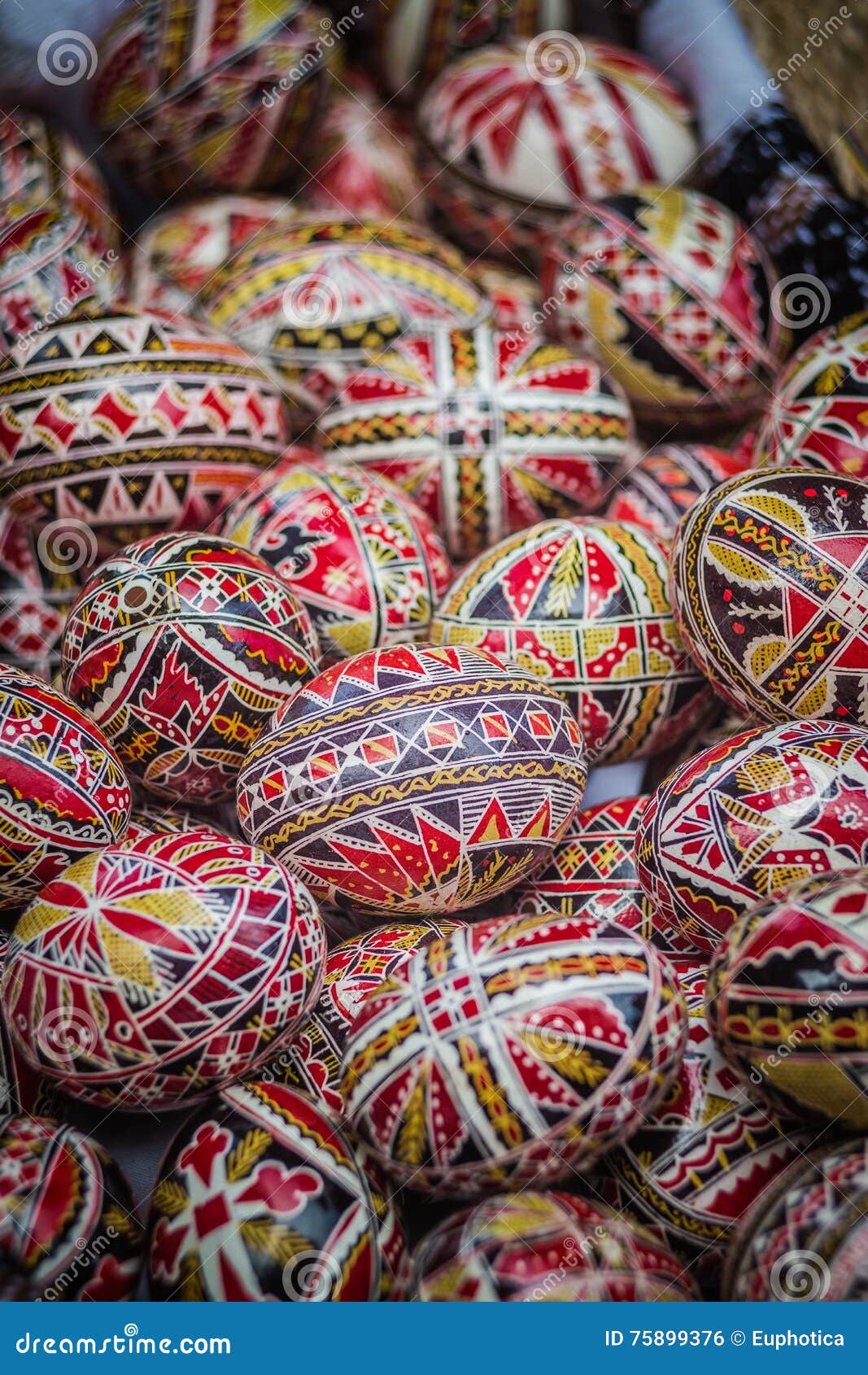 Romanian Traditional Painted Easter Eggs Stock Photo Image of motifs