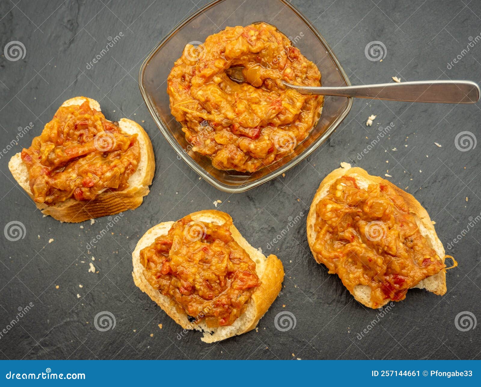 Romanian Vegetable Spread or Zacusca, with Roasted Eggplant, Onions