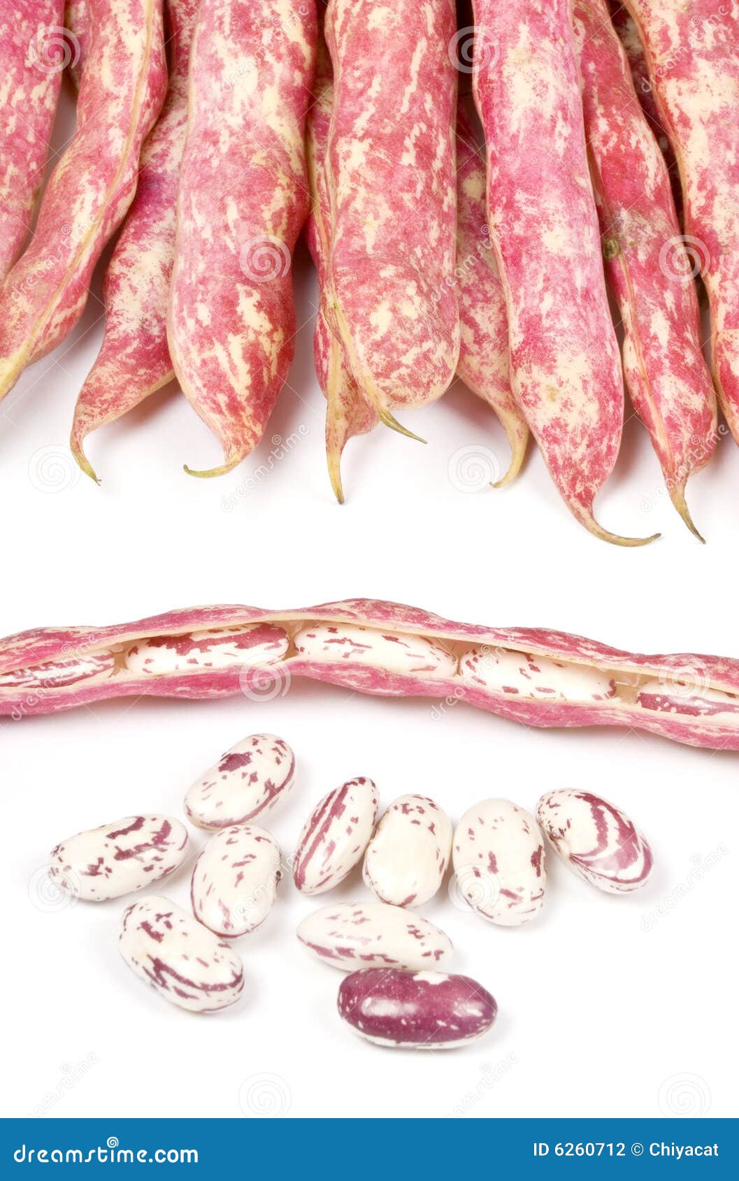 romano beans  on white