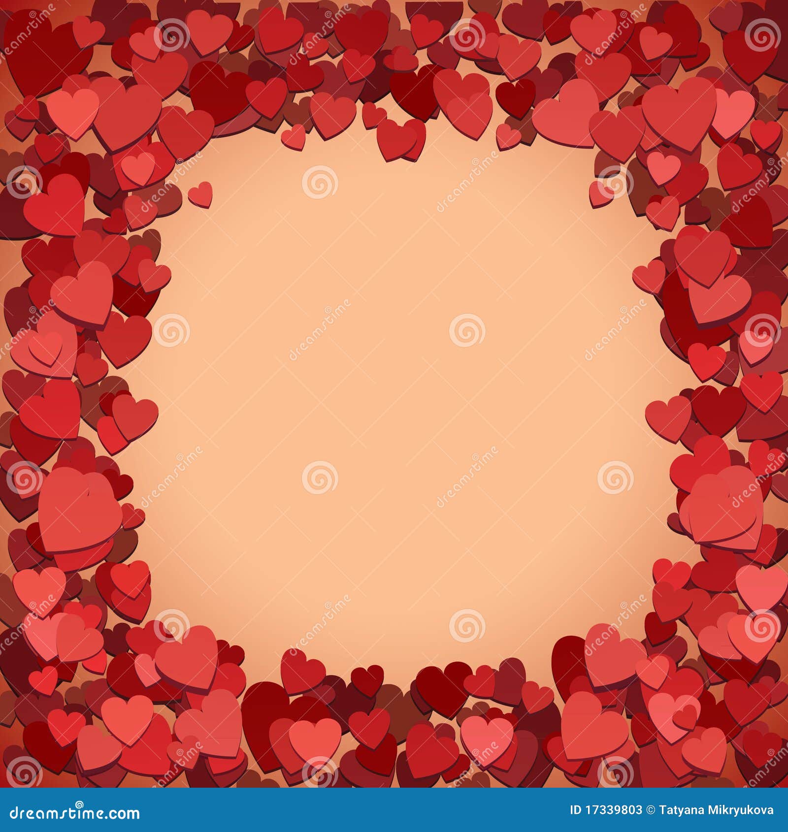 Romantic Background With Hearts Stock Vector - Image: 17339803