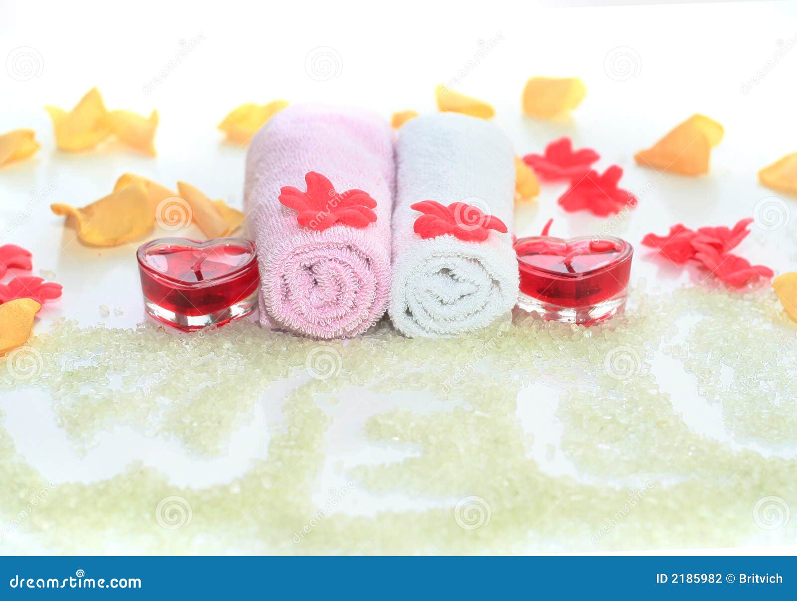 Romantic bath accesories stock photo. Image of clean, salt 2185982
