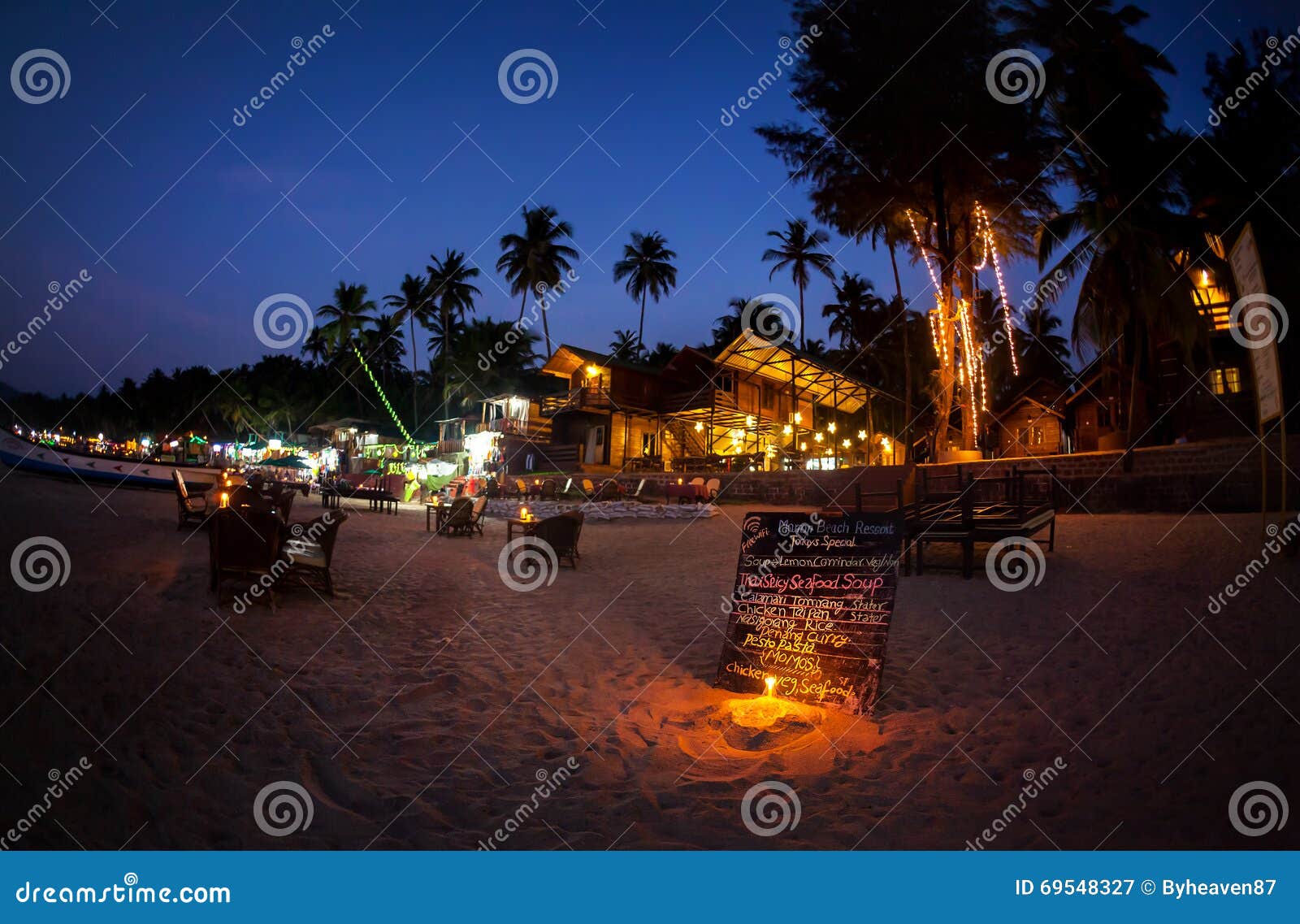 romantic beach at night in goa