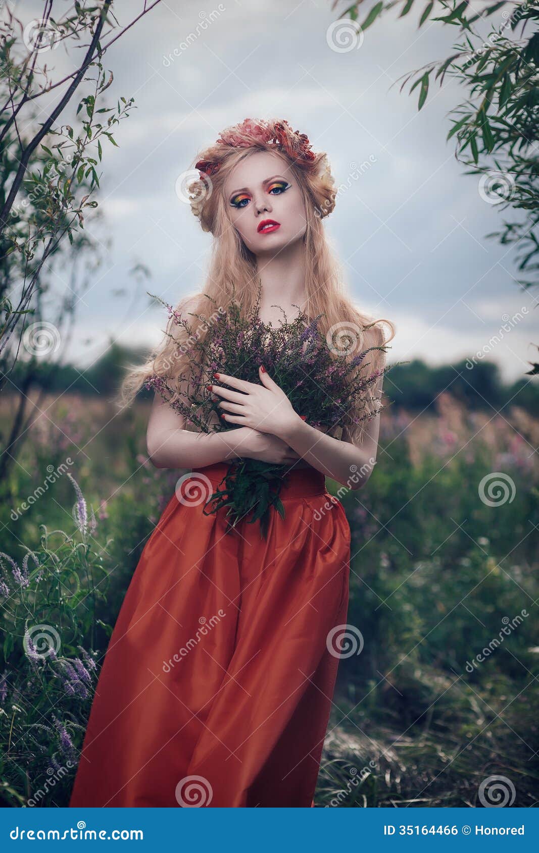Romantic blond woman stock photo. Image of fashion, color 