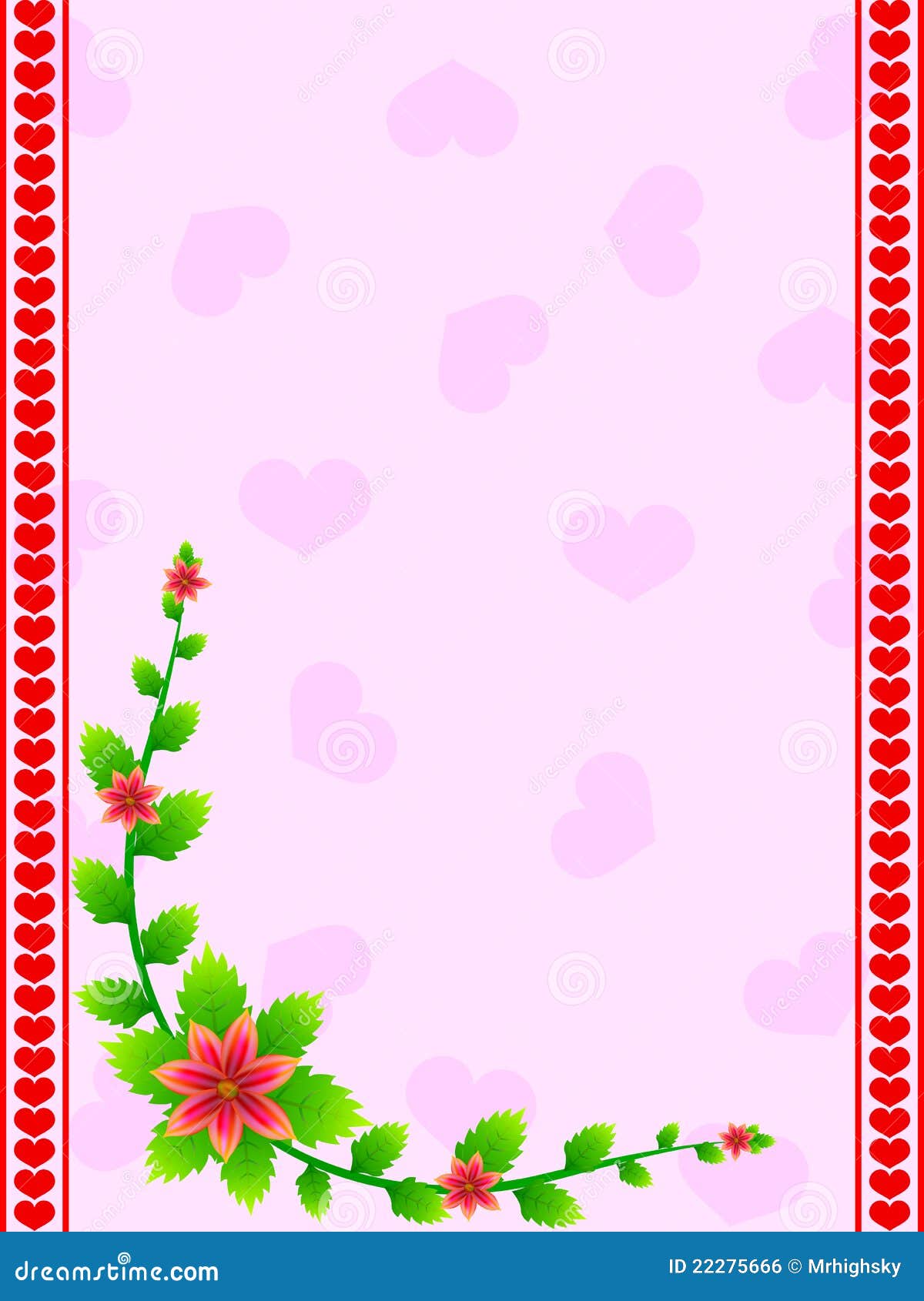Romantic border background stock vector. Illustration of vertical - 22275666