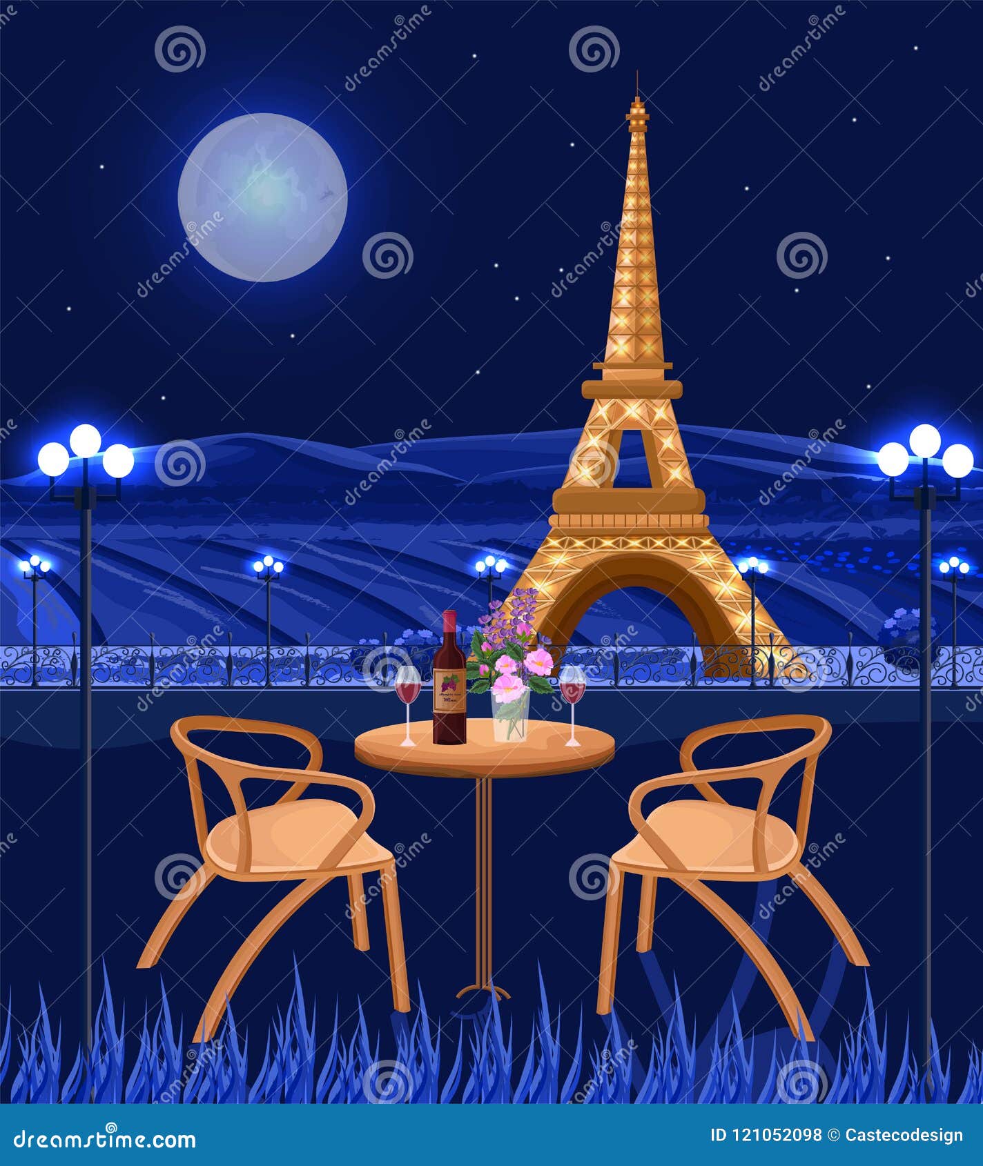 eiffel tower at night background