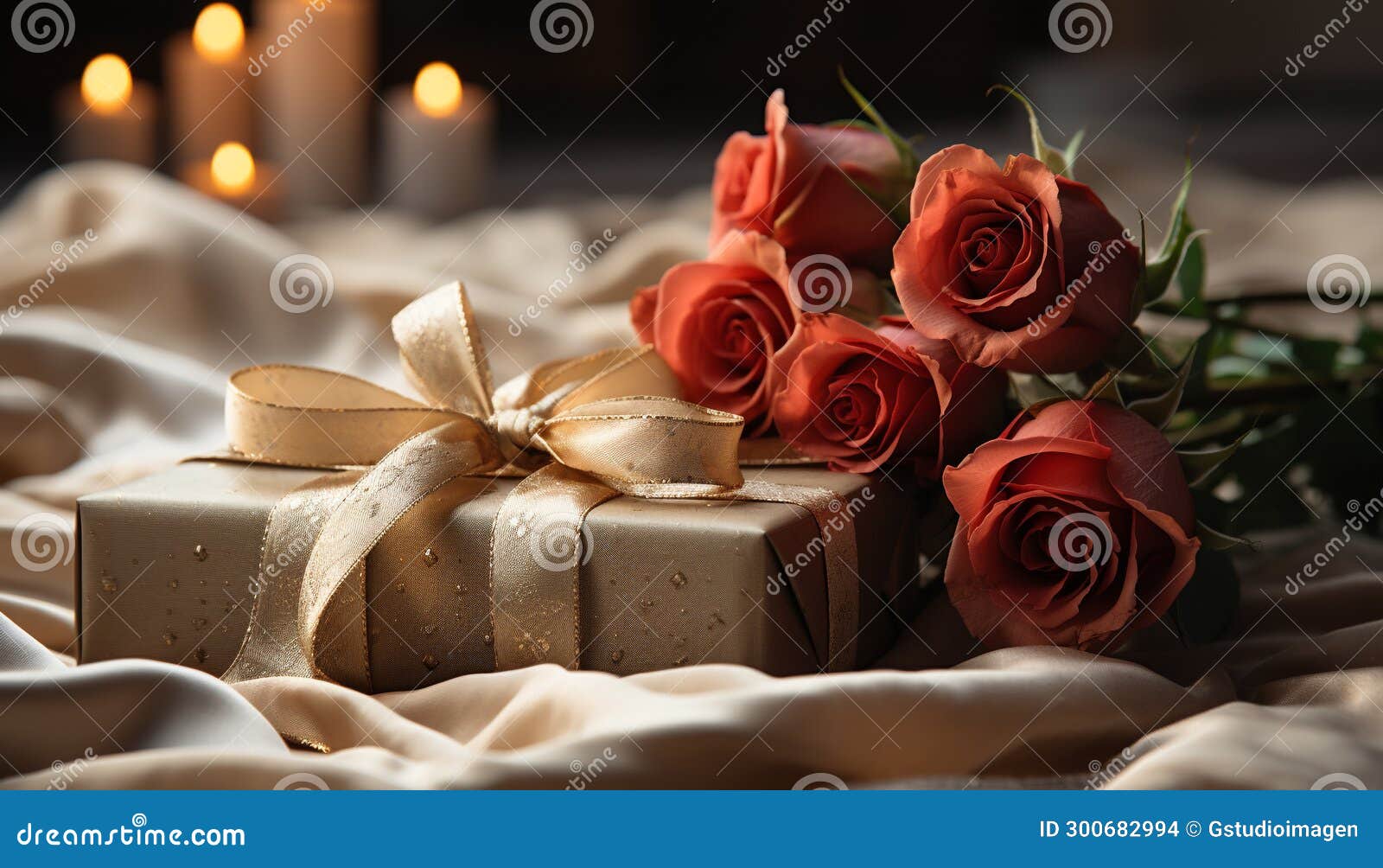 Romantic Candle in a Gift Box, Elegance Generated by AI Stock Photo