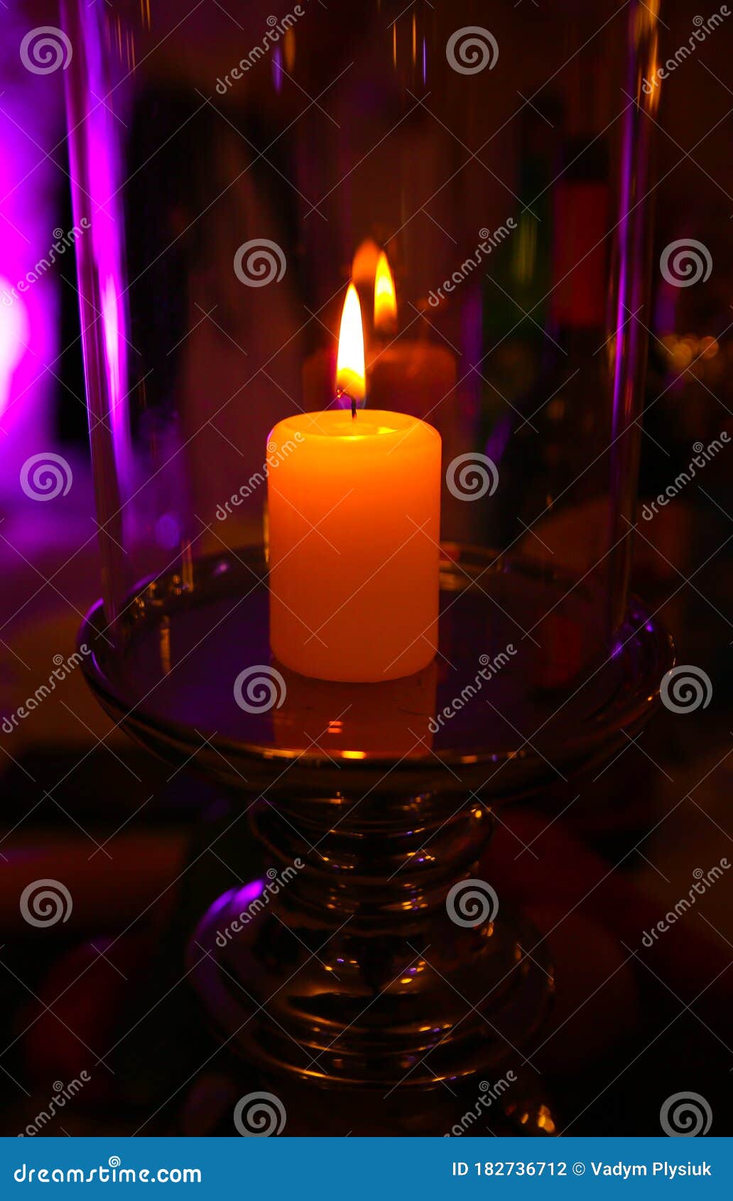 Romantic Candle Light in the Dark Stock Photo Image of holiday