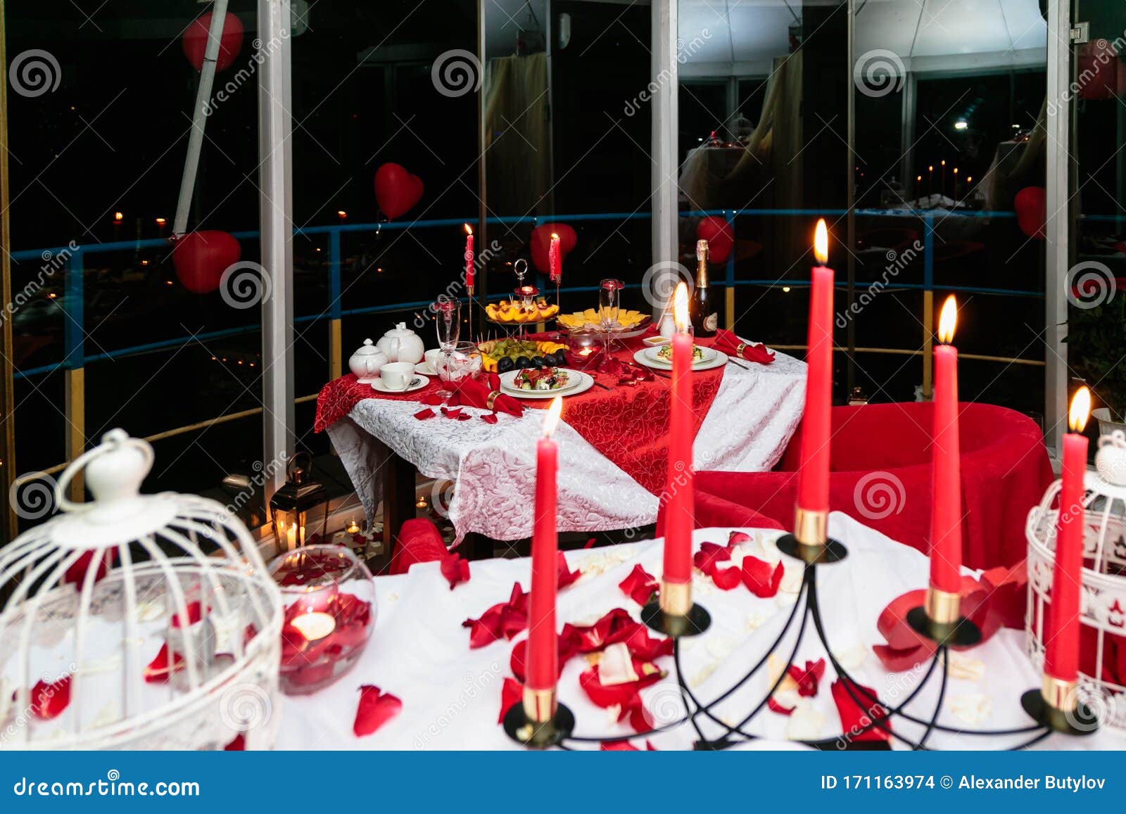 Romantic Candlelight Dinner for Valentine S Day Stock Photo Image of
