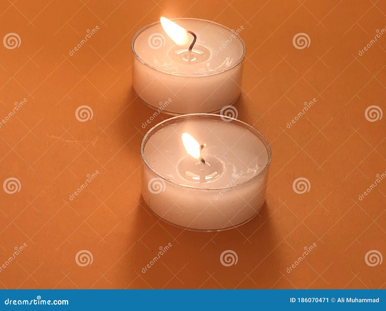 View of Romantic Candles on Colorful Background Stock Image Image of