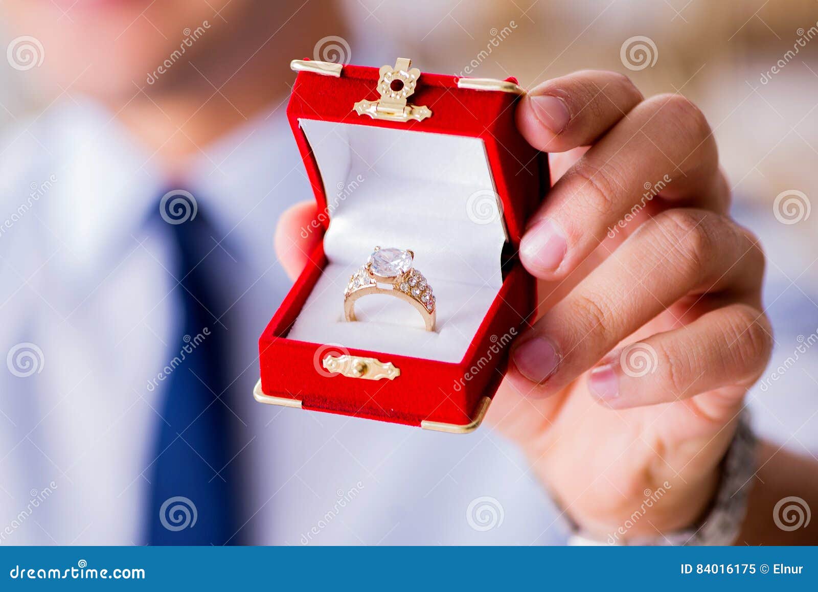 The Romantic Concept with Man Making Marriage Proposal Stock Image