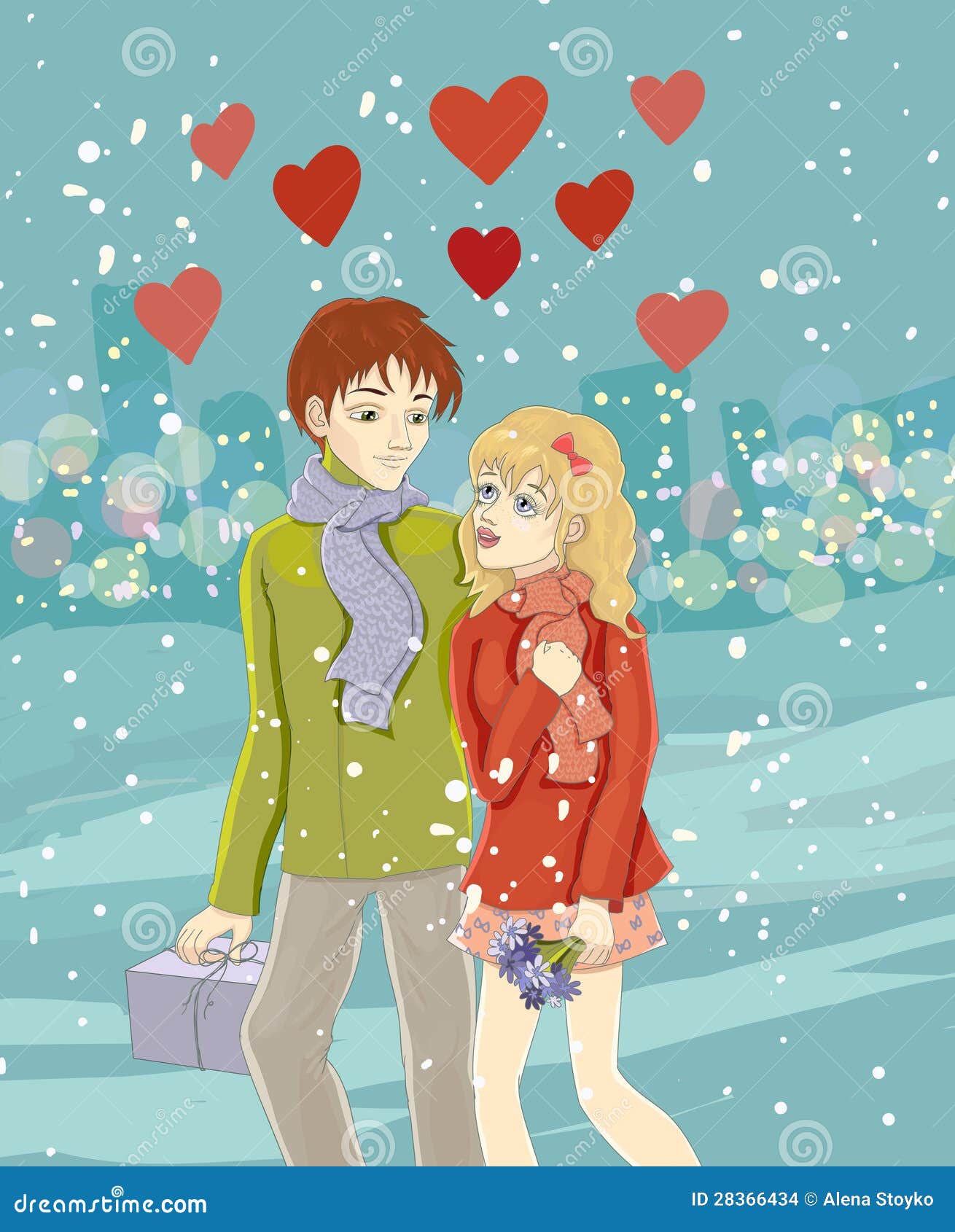 Romantic couple stock vector. Illustration of happy, cheerful - 28366434