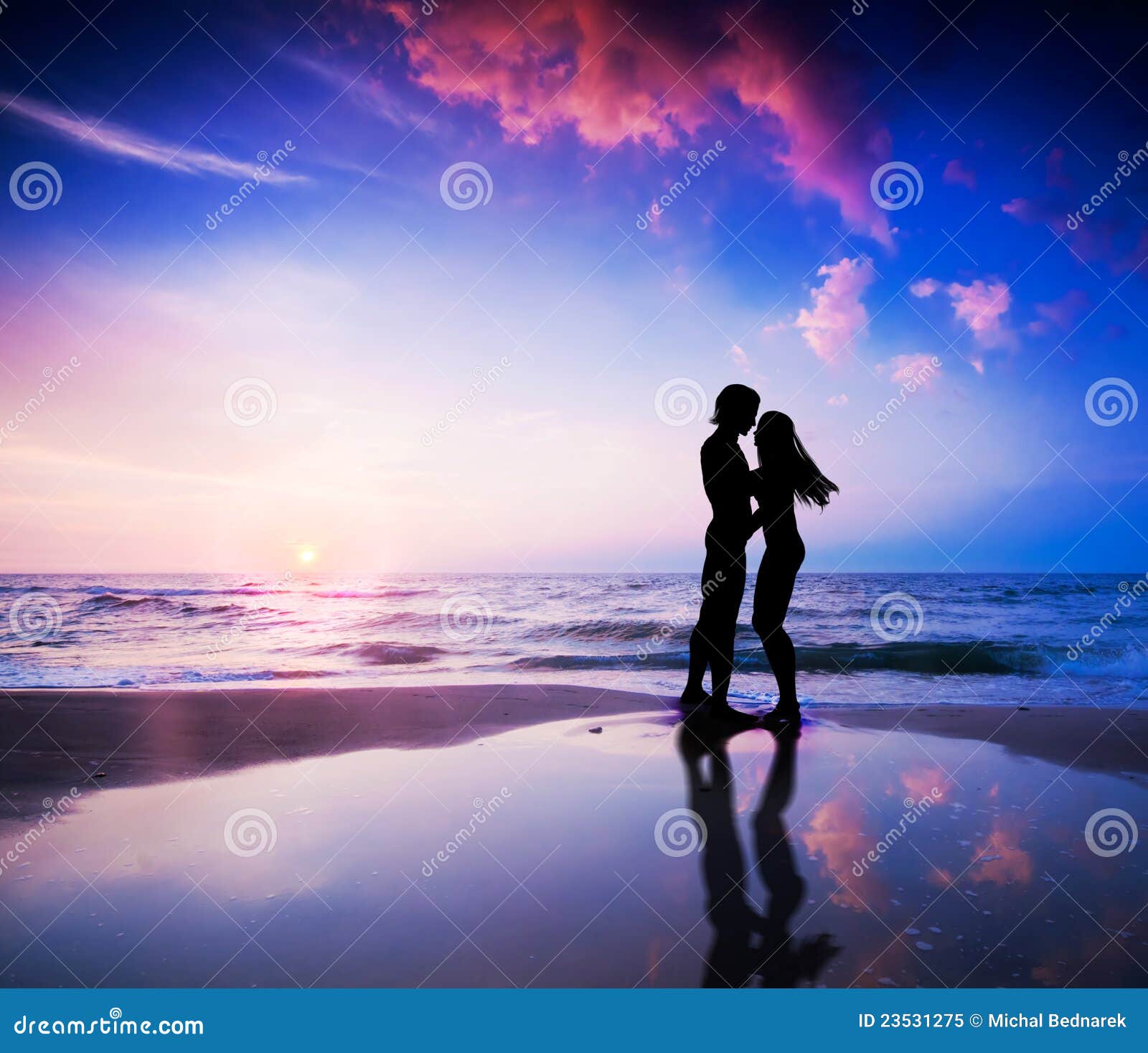 Romantic Couple On Beach Stock Image Image Of Feeling 23531275