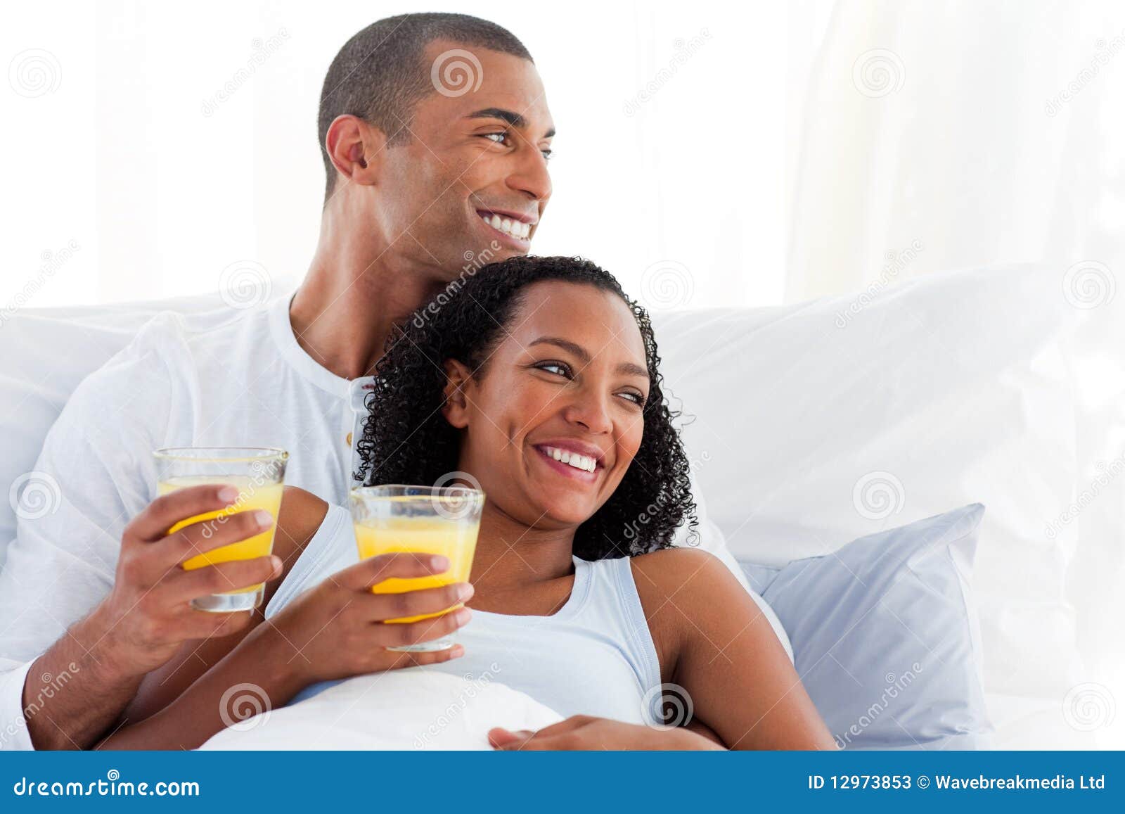 Romantic Couple Drinking Orange Juice Stock Image Image of foreplay