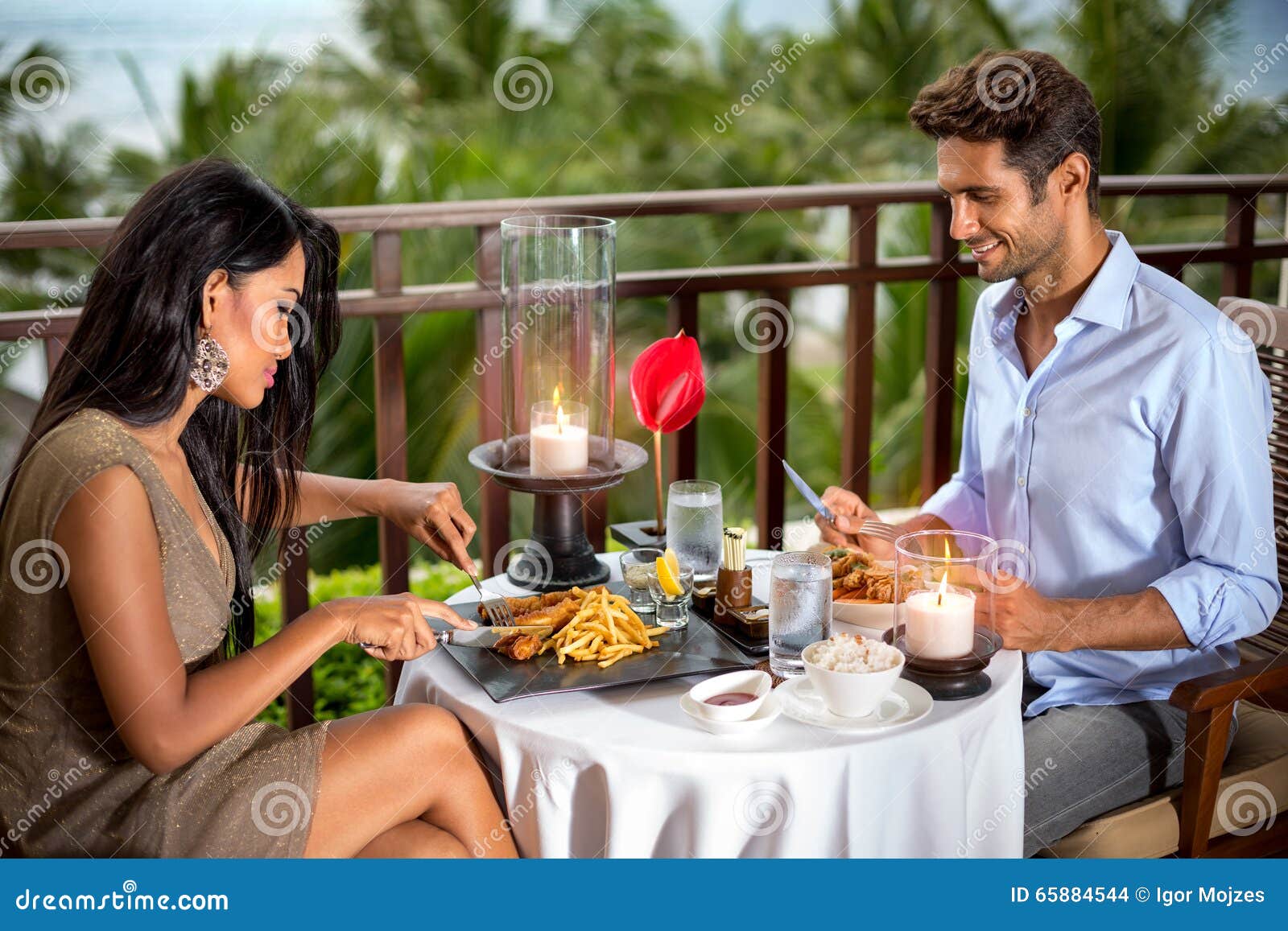 Romantic Couple Having Dinner Stock Photo Image of intimate, asia(02)