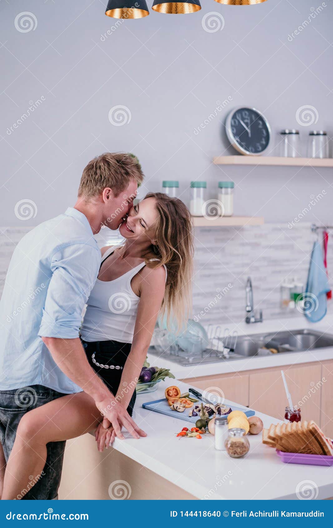 kitchen romantic sex video