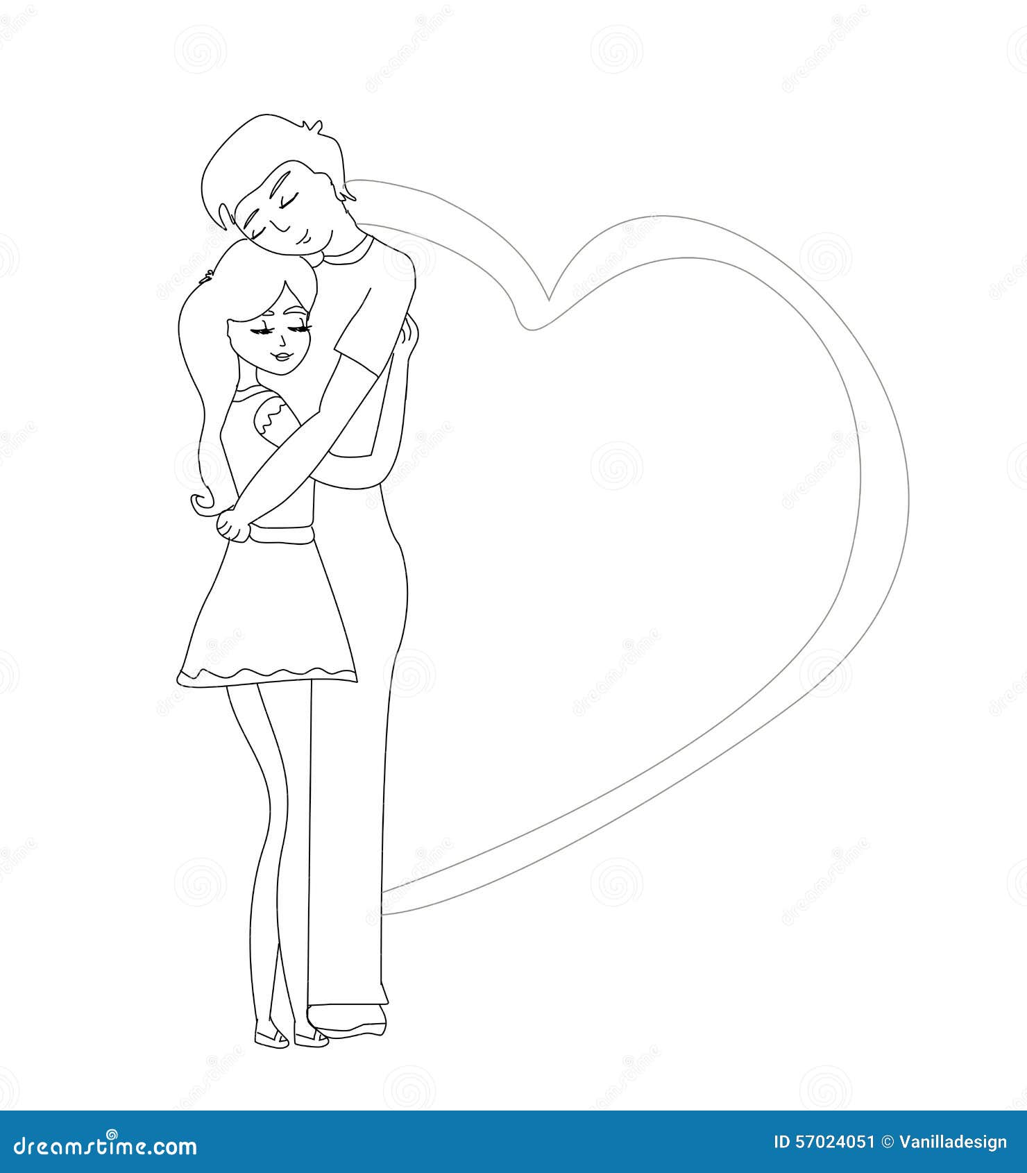 Romantic Couple Hugging Stock Vector Illustration Of Sketch 57024051