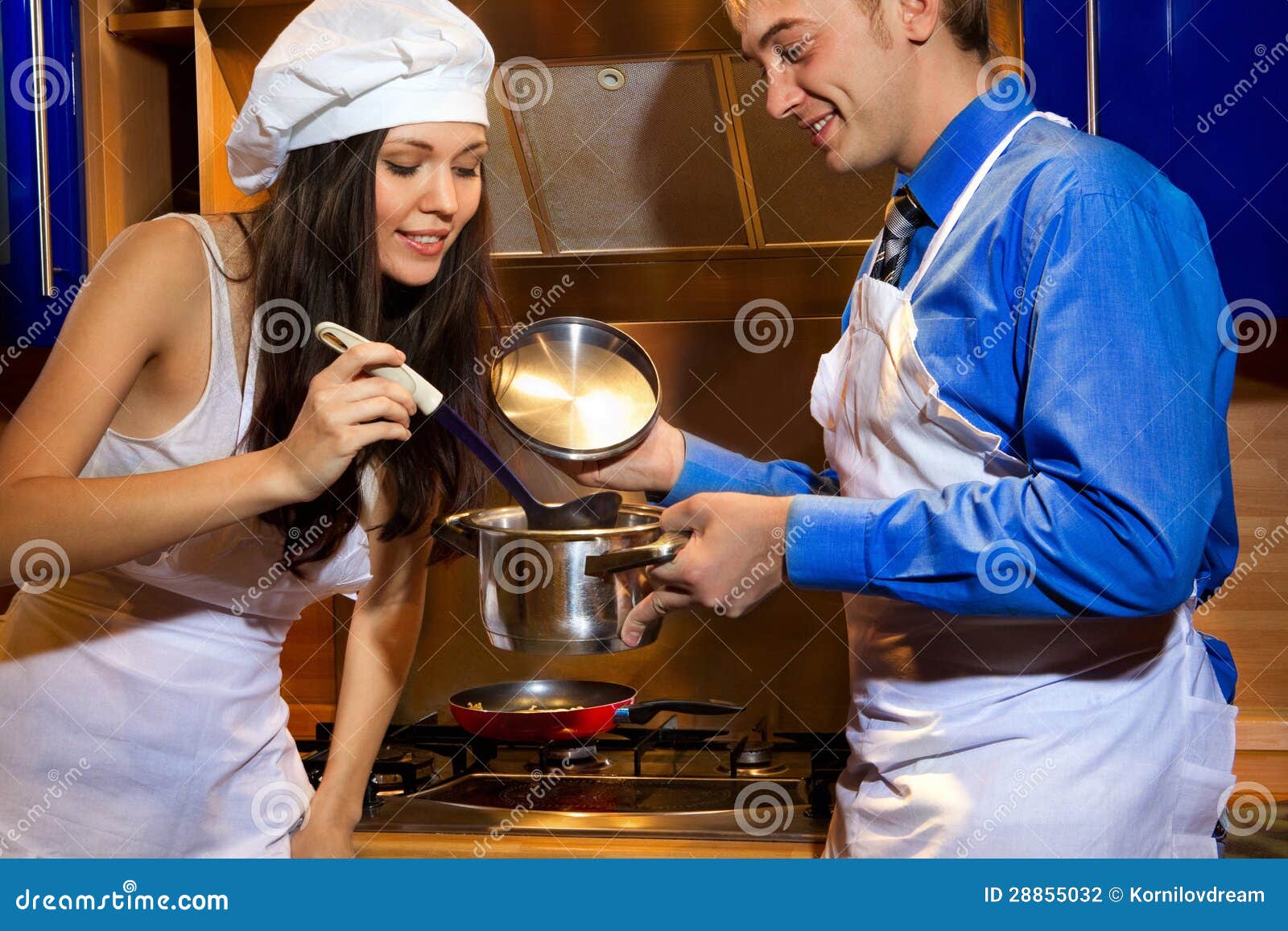 Romantic Couple Kitchen 28855032 